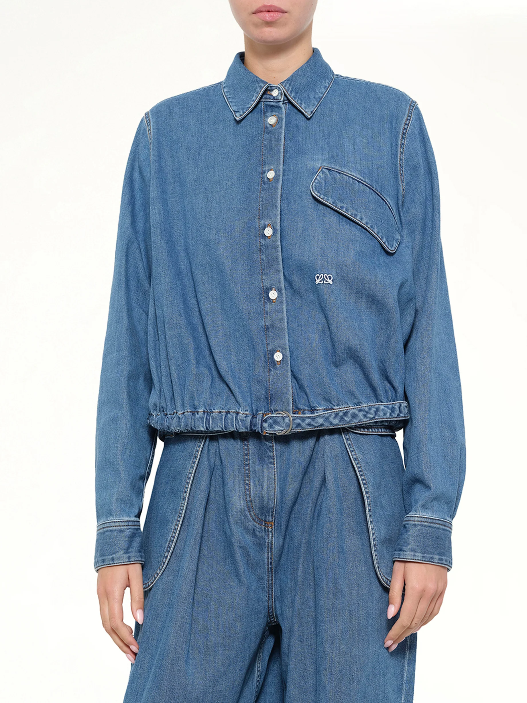 Belted Shirt in Light Blue - Image 6