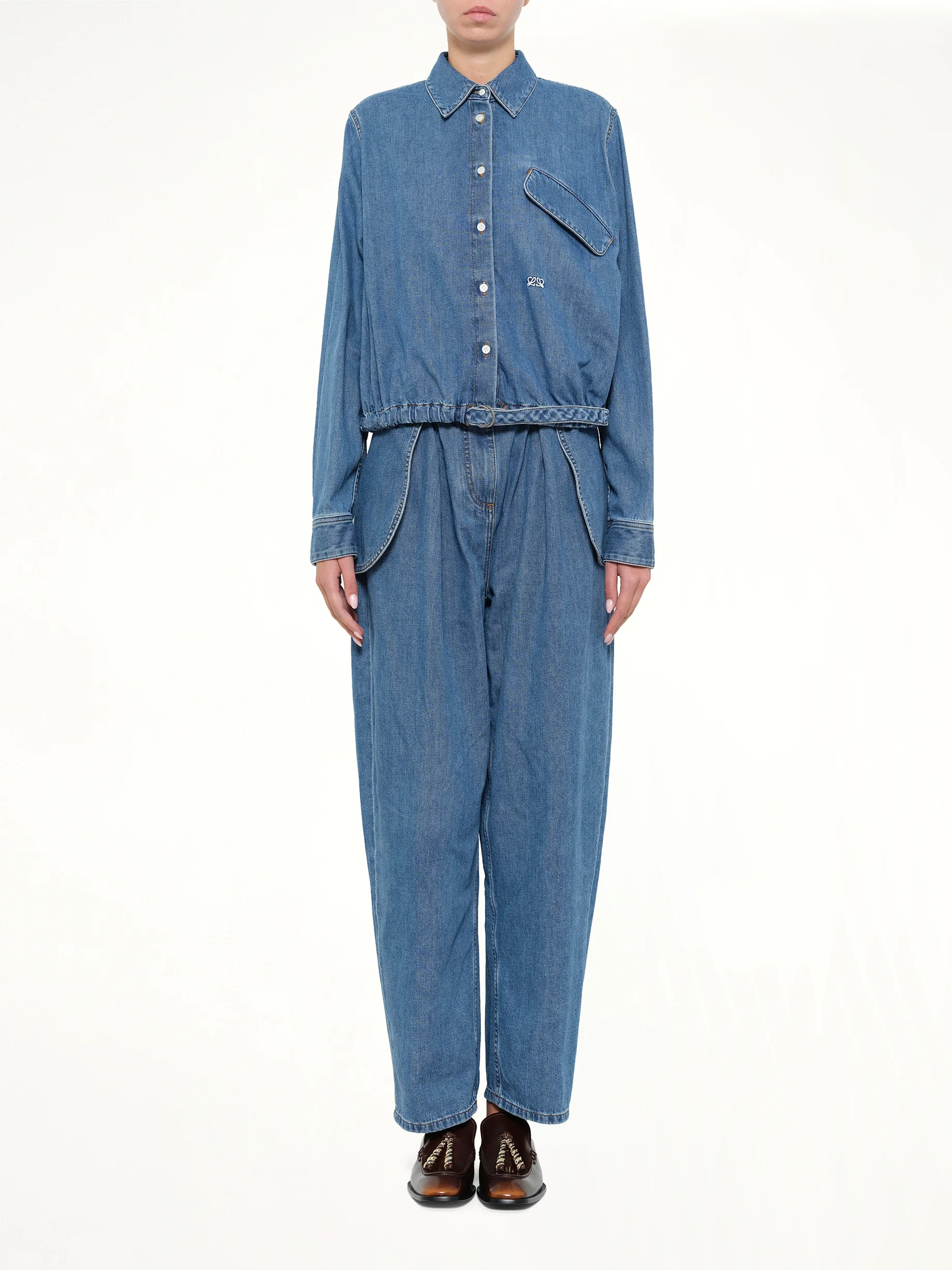 Belted Shirt in Light Blue - Image 7