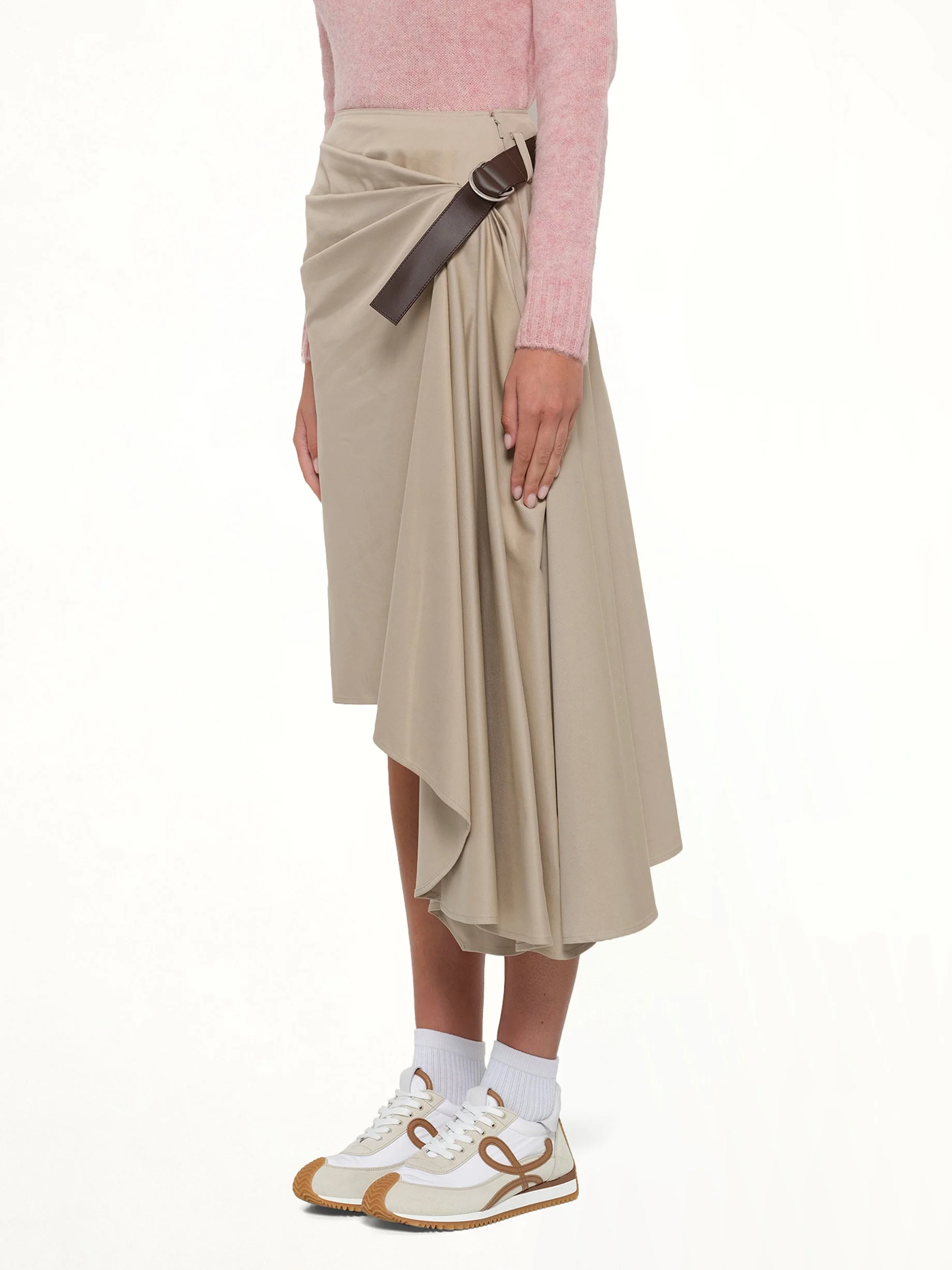 Belted Skirt in Beige - Image 3