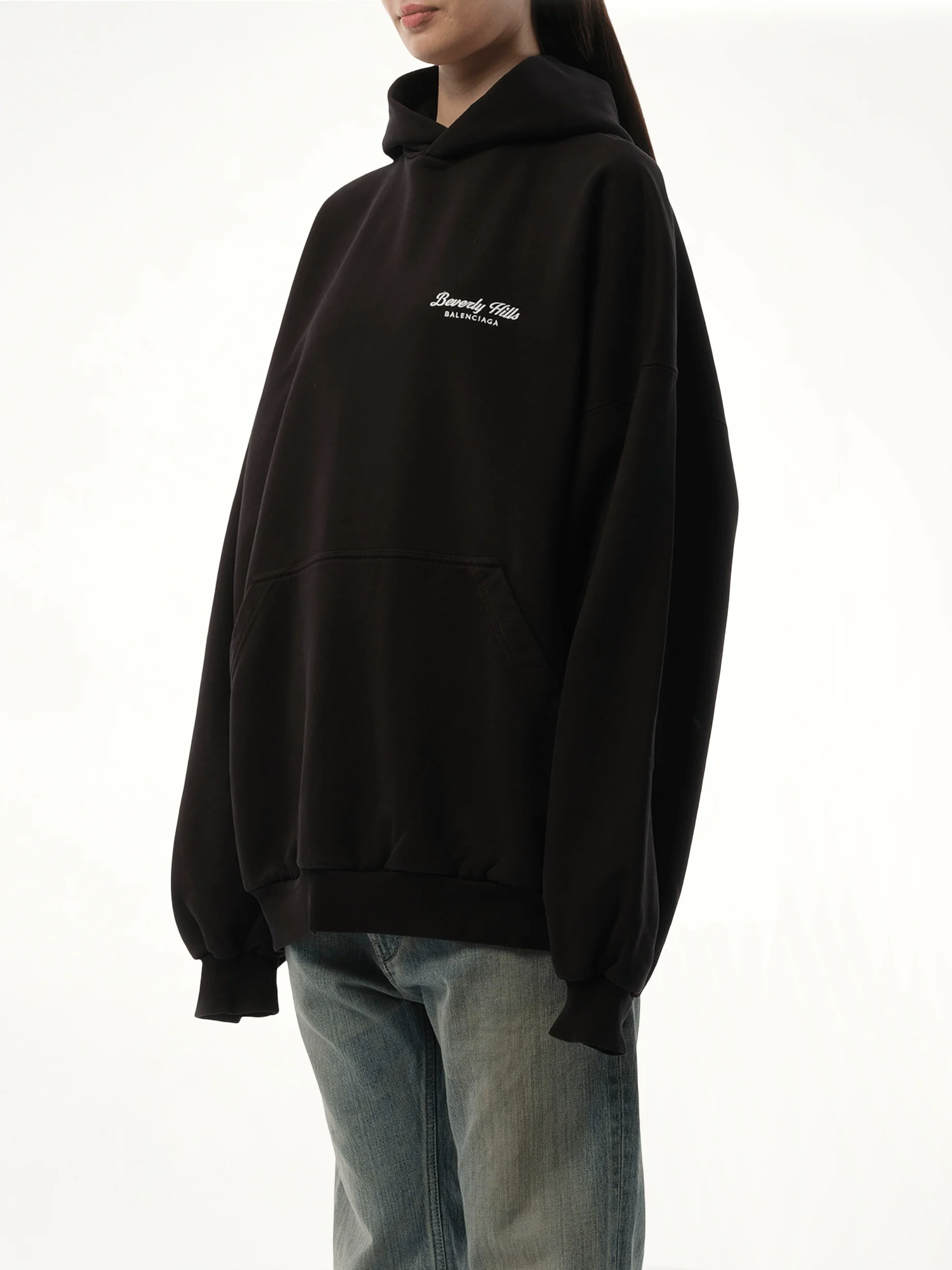 Beverly Hills Large Fit Hoodie in Washed Black - Image 5