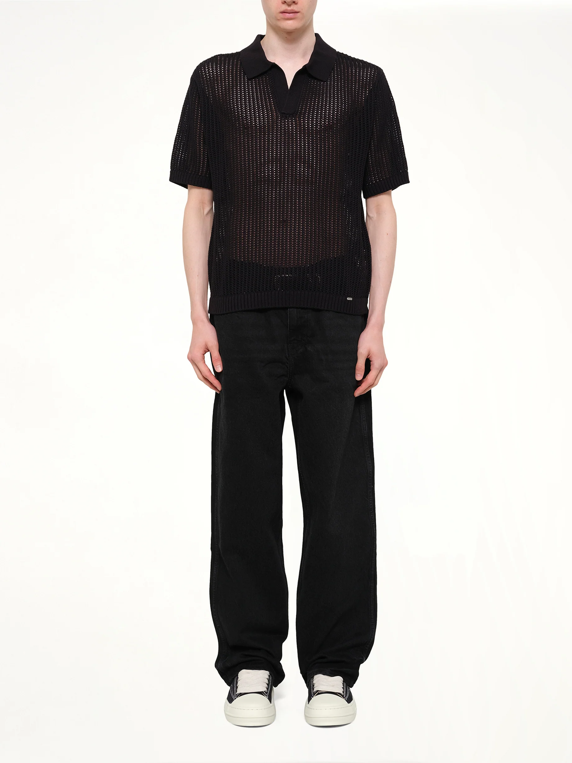 Beverly Knit Polo in Jet Black - Image 7