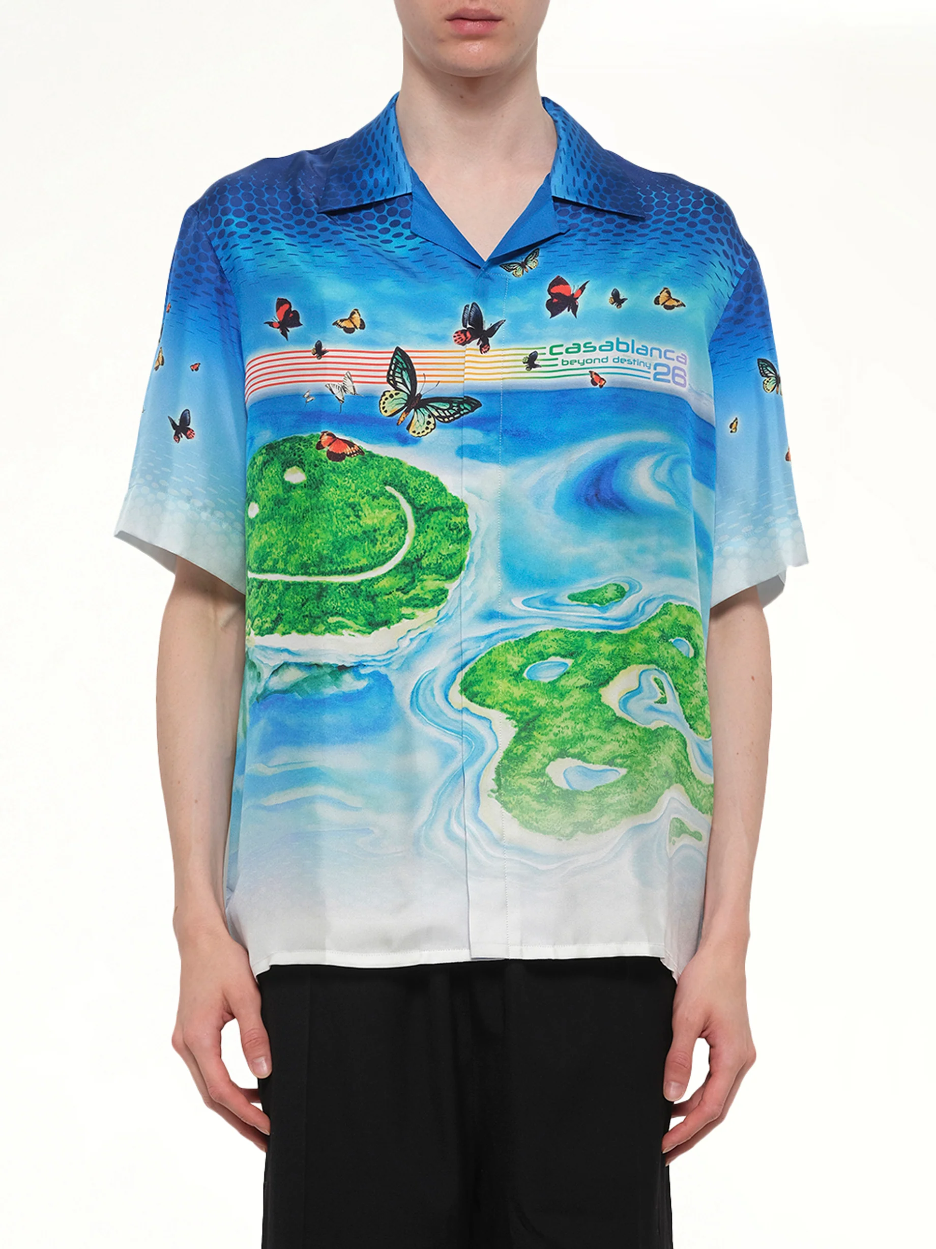 Beyond Destiny Cuban Collar SS Shirt in Blue