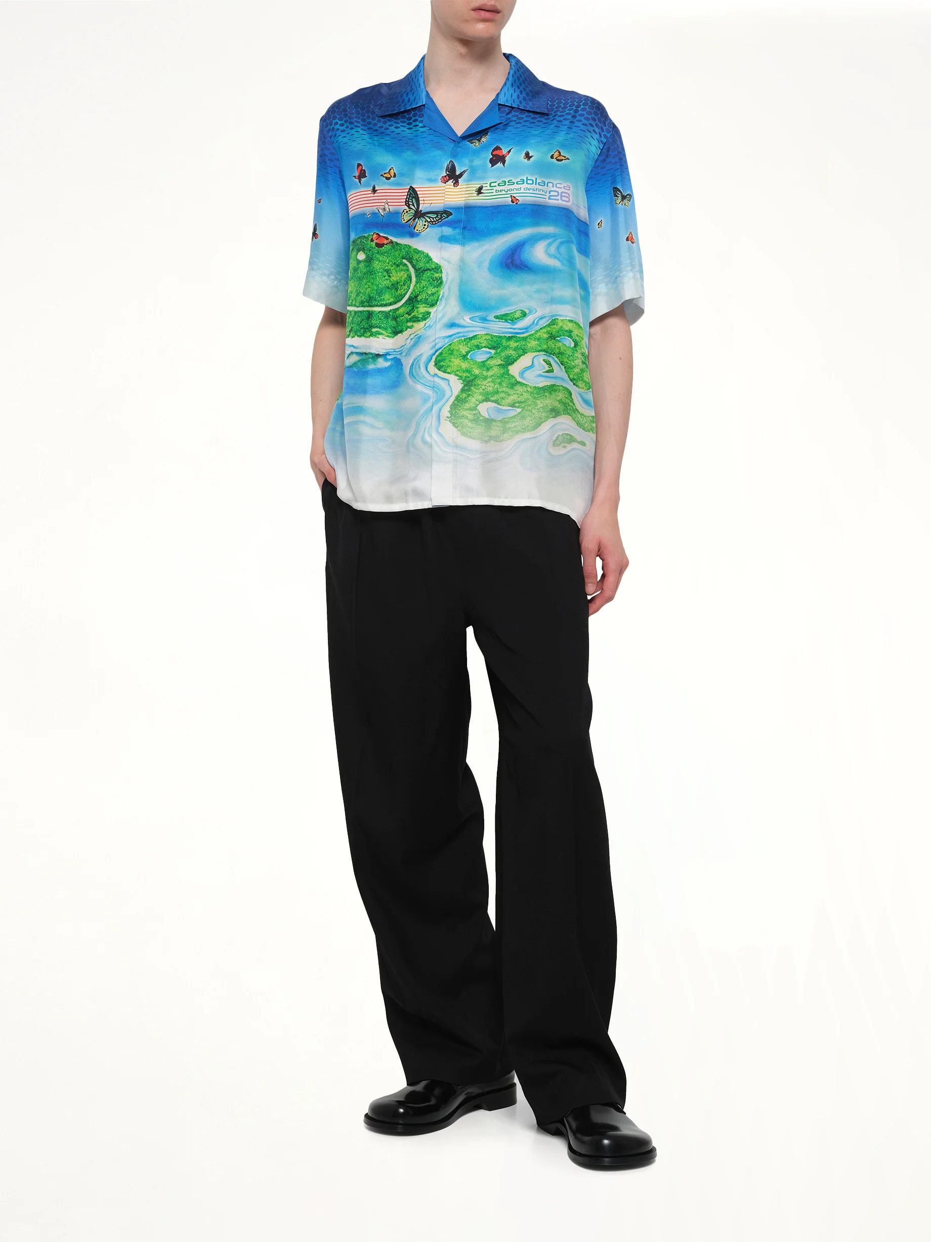Beyond Destiny Cuban Collar SS Shirt in Blue - Image 4
