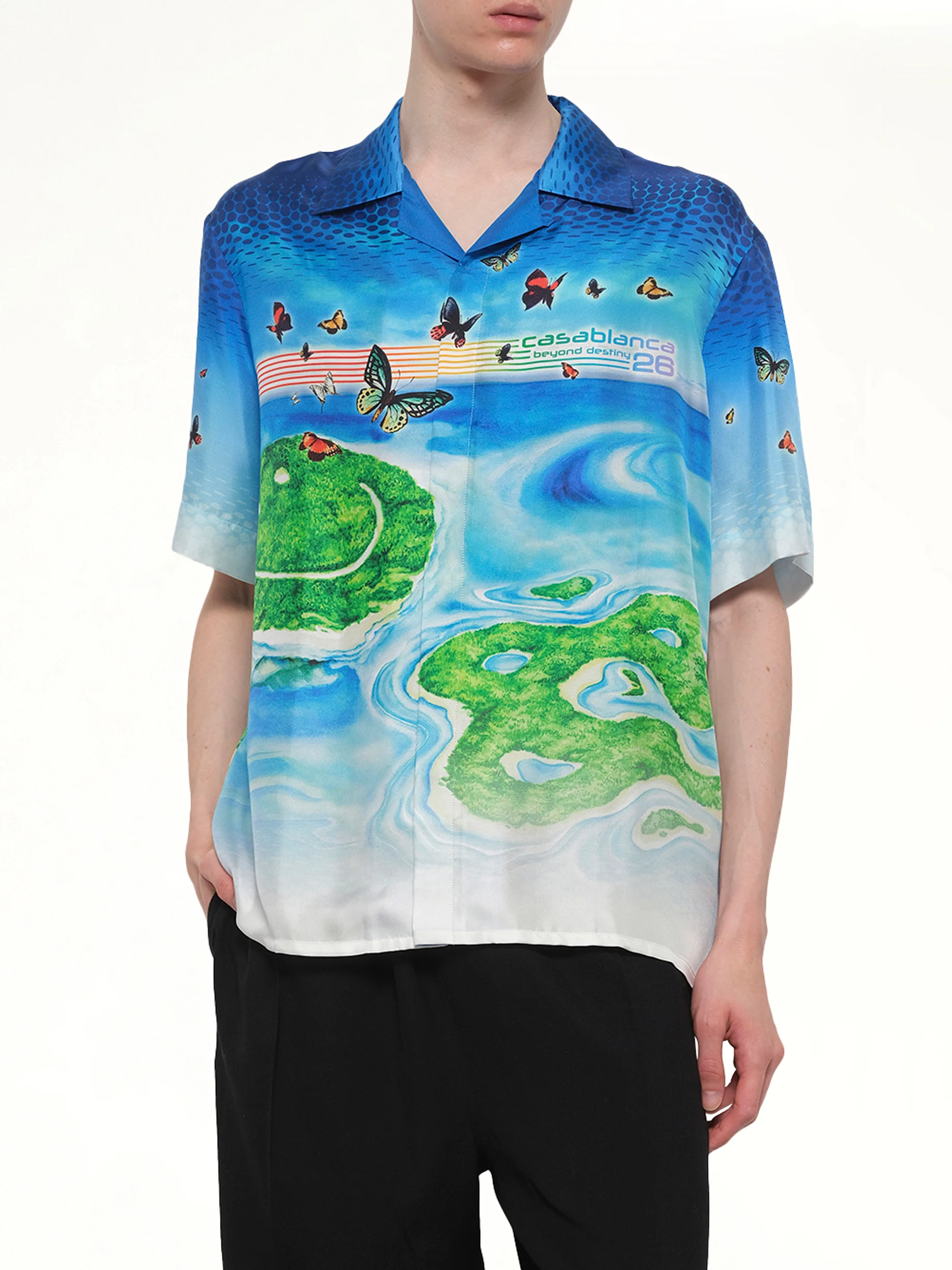 Beyond Destiny Cuban Collar SS Shirt in Blue - Image 6