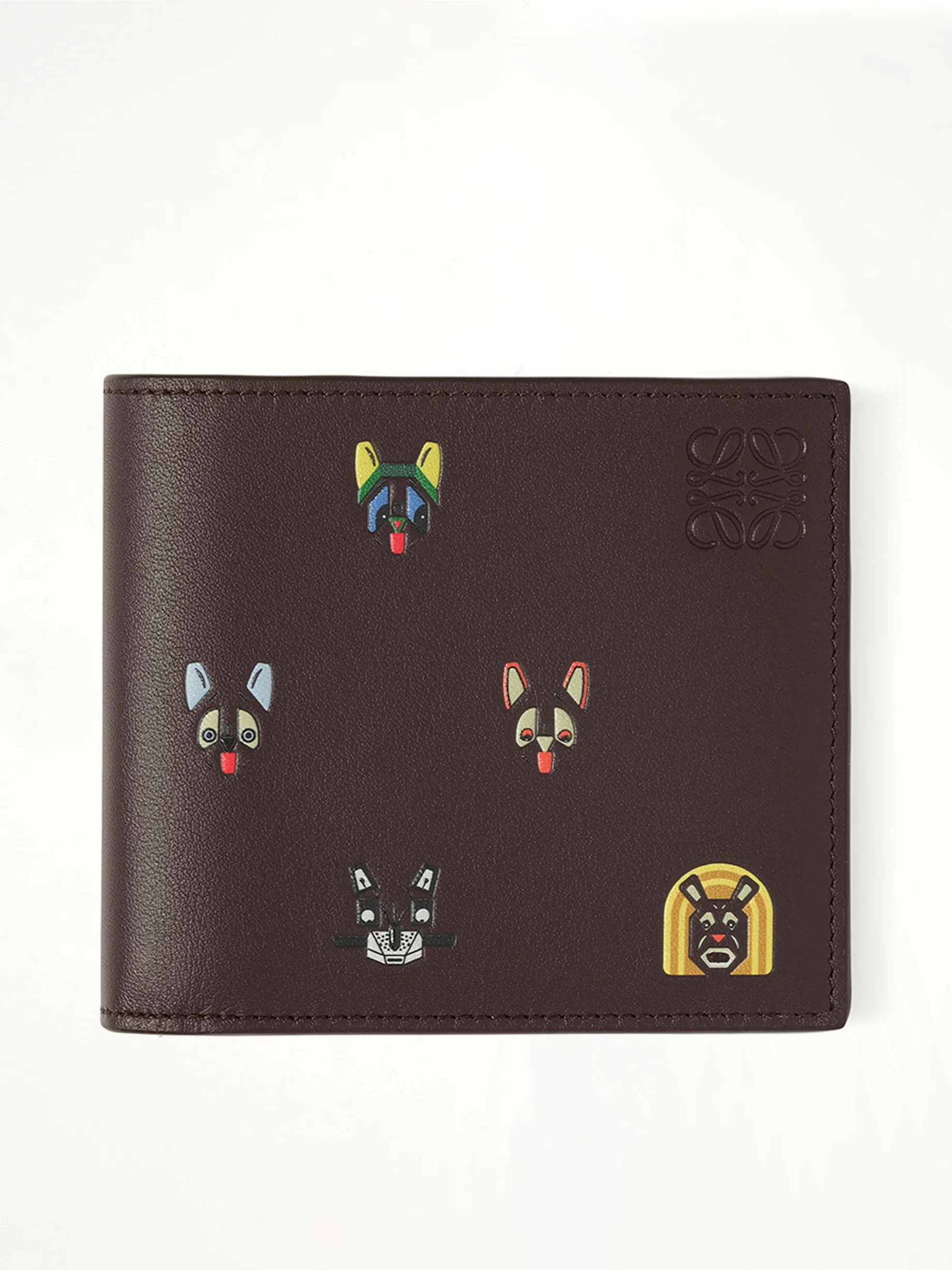 Bifold Wallet Allover Cats in Brown
