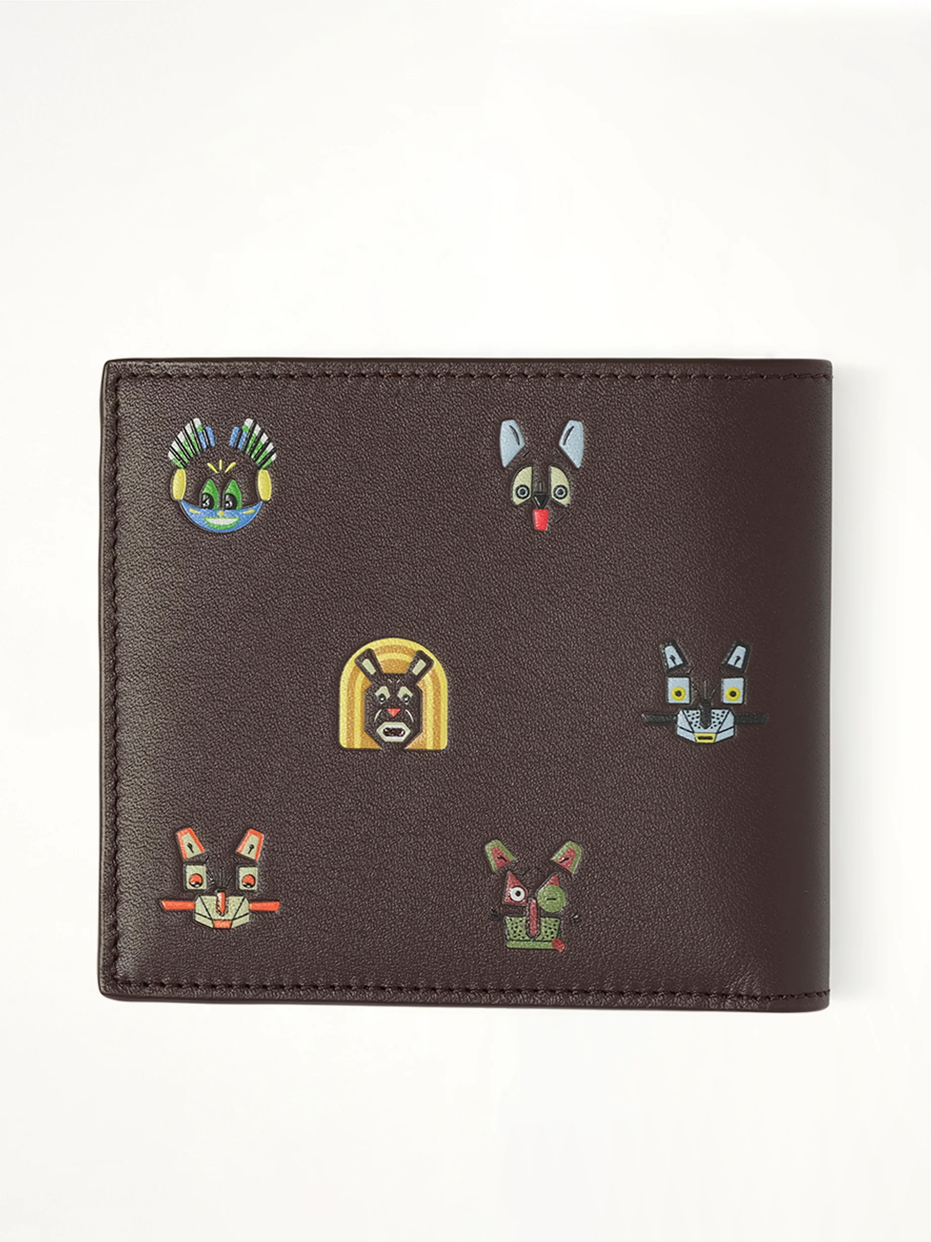 Bifold Wallet Allover Cats in Brown - Image 2