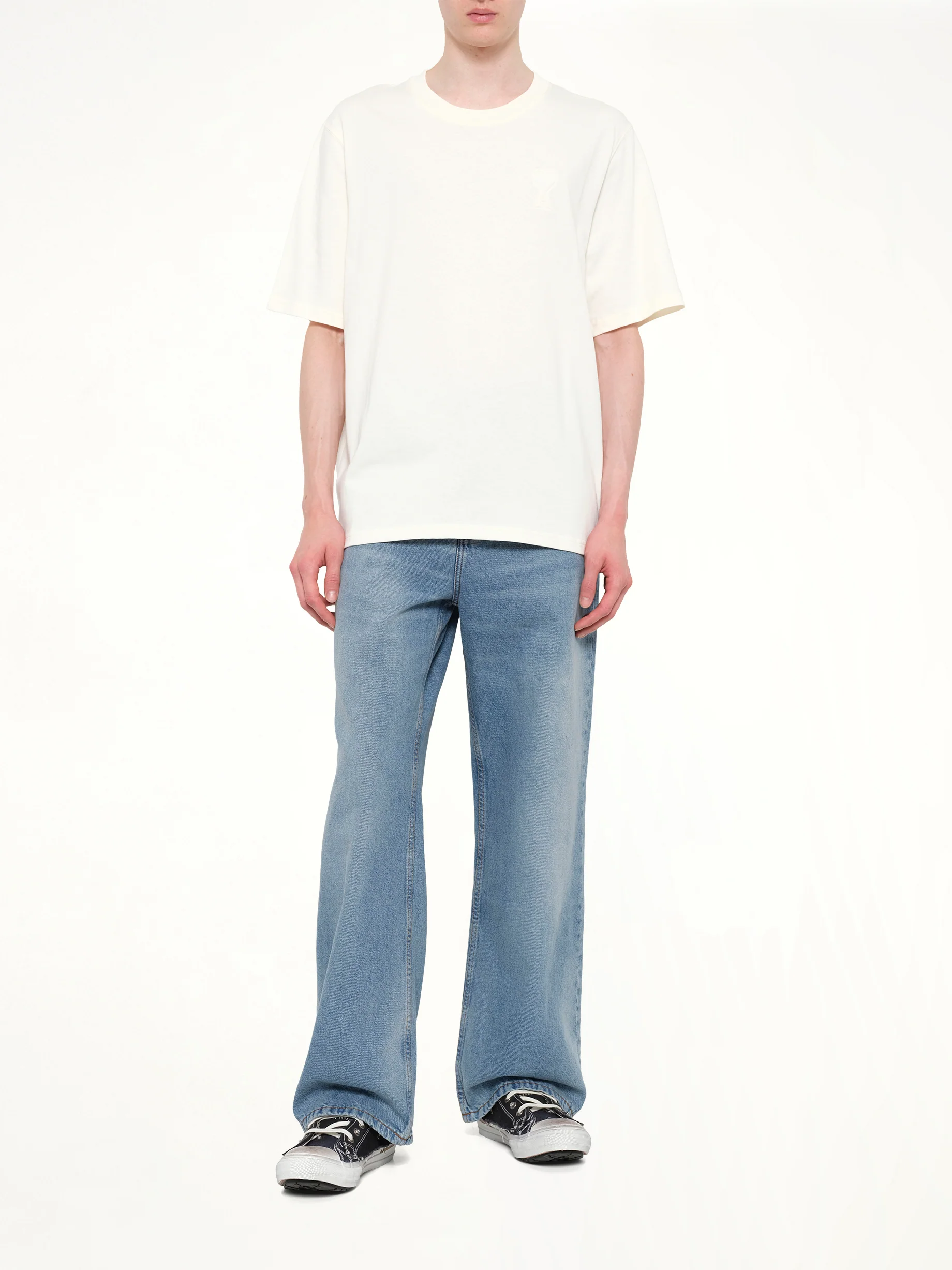 Big ADC Embossed T-Shirt in Off White - Image 4