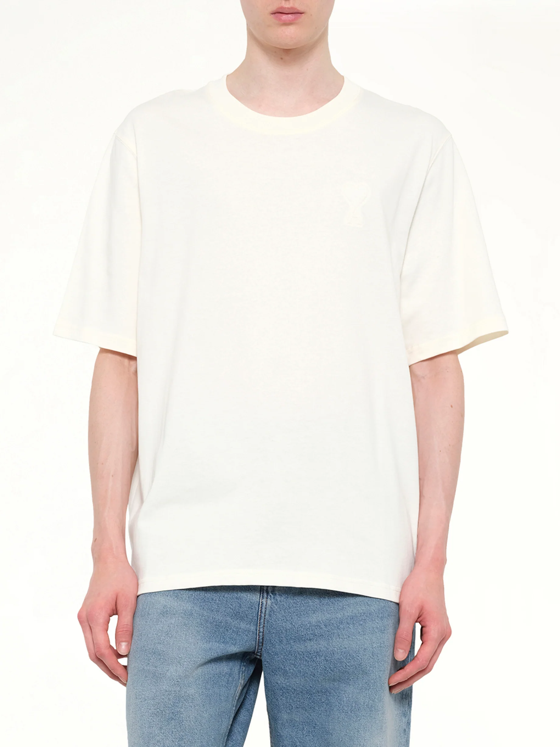 Big ADC Embossed T-Shirt in Off White - Image 6