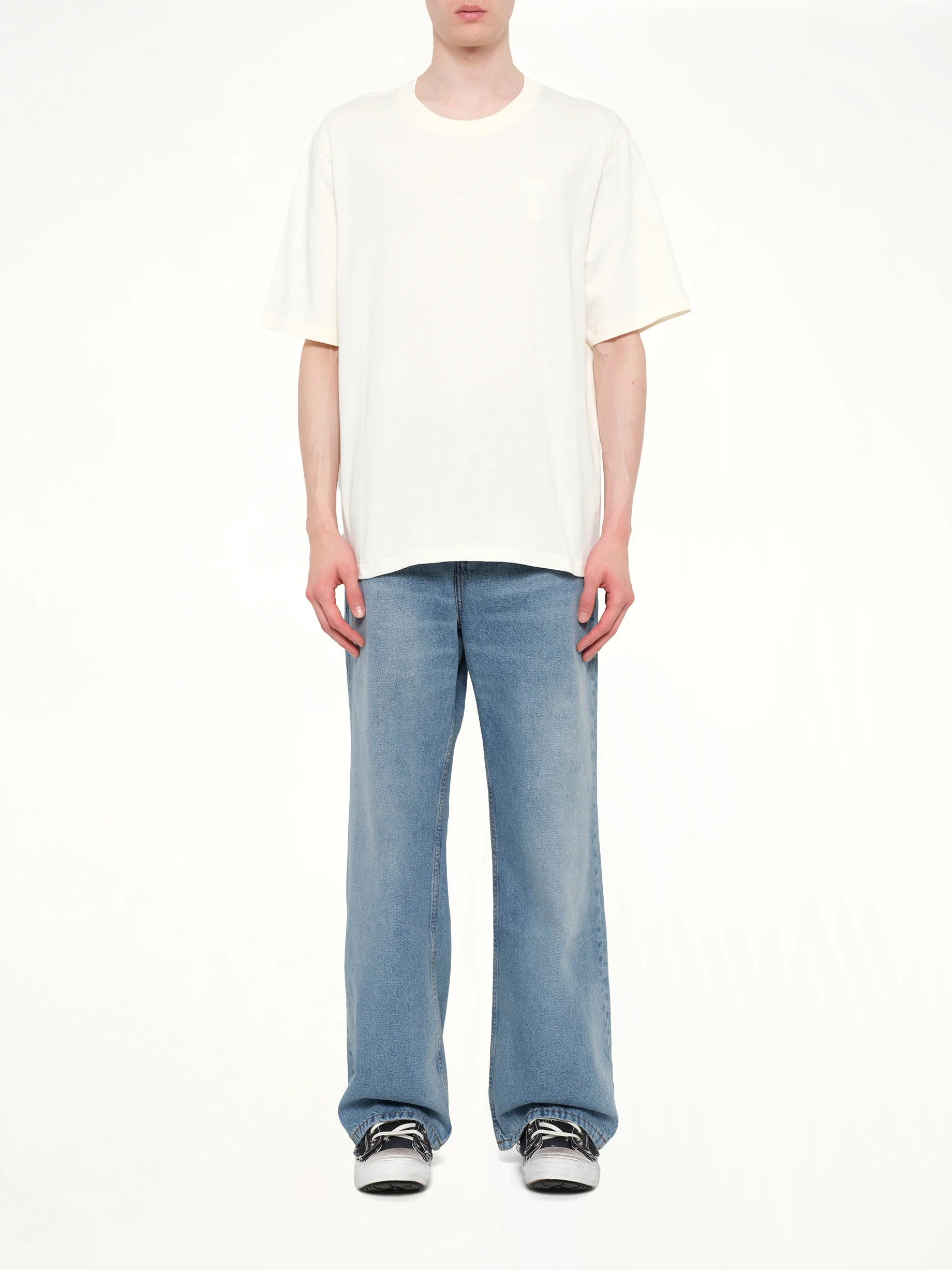 Big ADC Embossed T-Shirt in Off White - Image 7