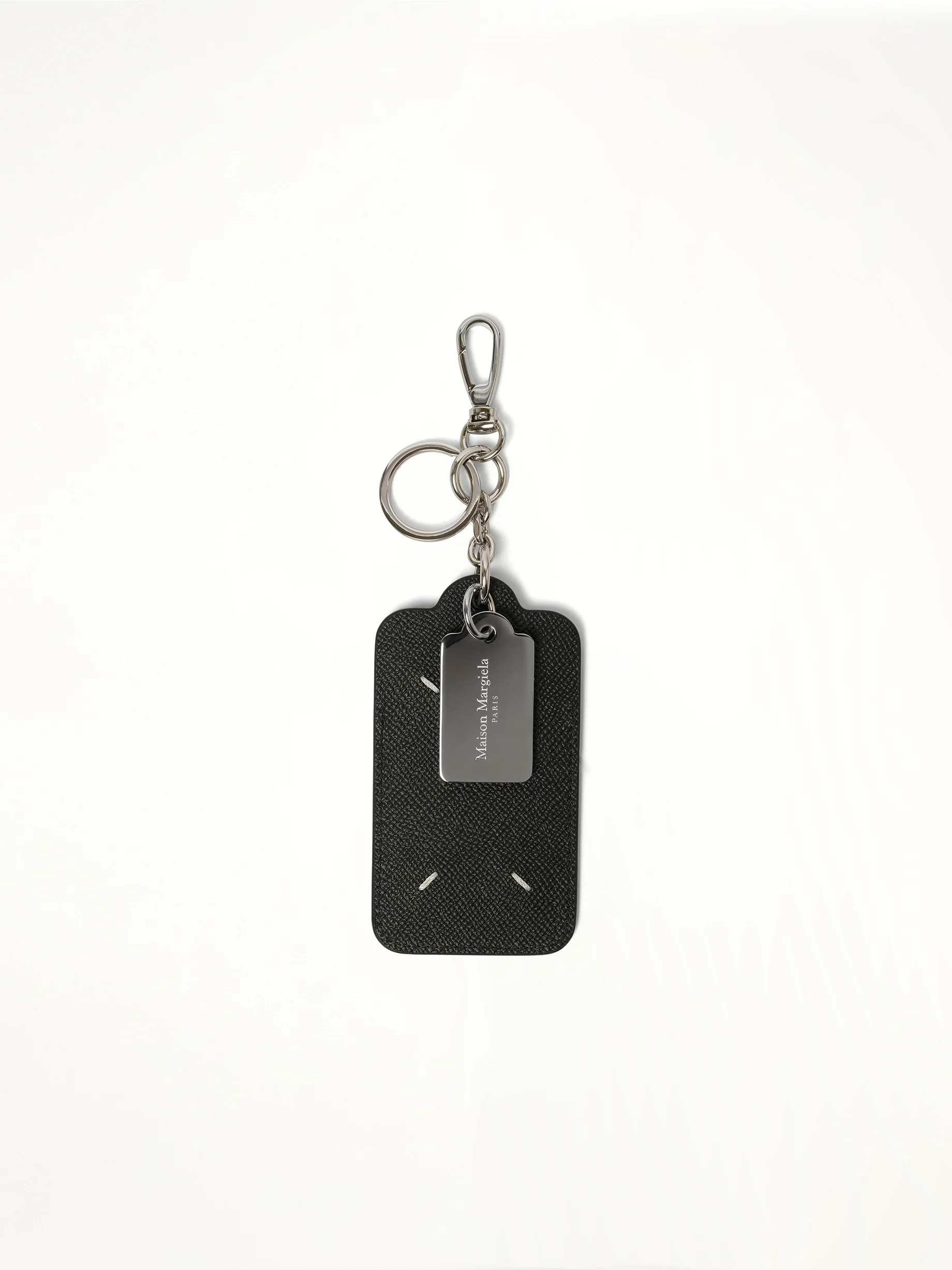 Big Double Tag Keyring And Card Holder in Black