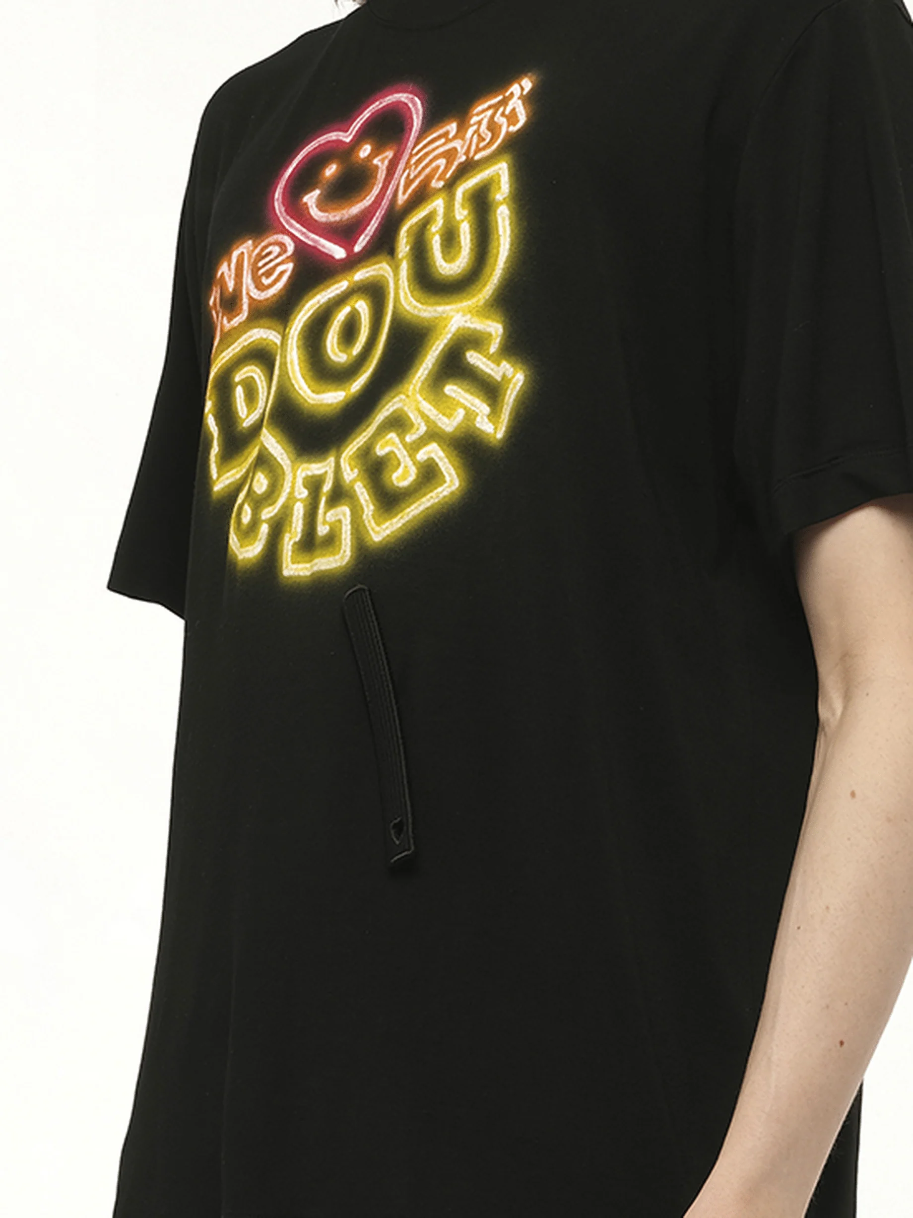 Big Doublet Neon Paint Fan Service T-Shirt in Black - Image 3