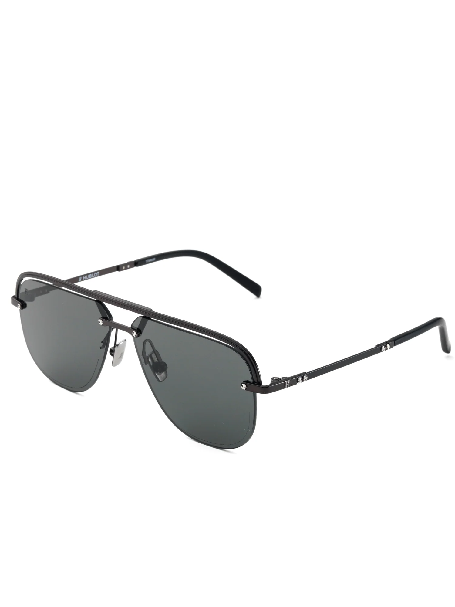 Black Matte Aviator Sunglasses with Solid Smoke Lens - Image 2
