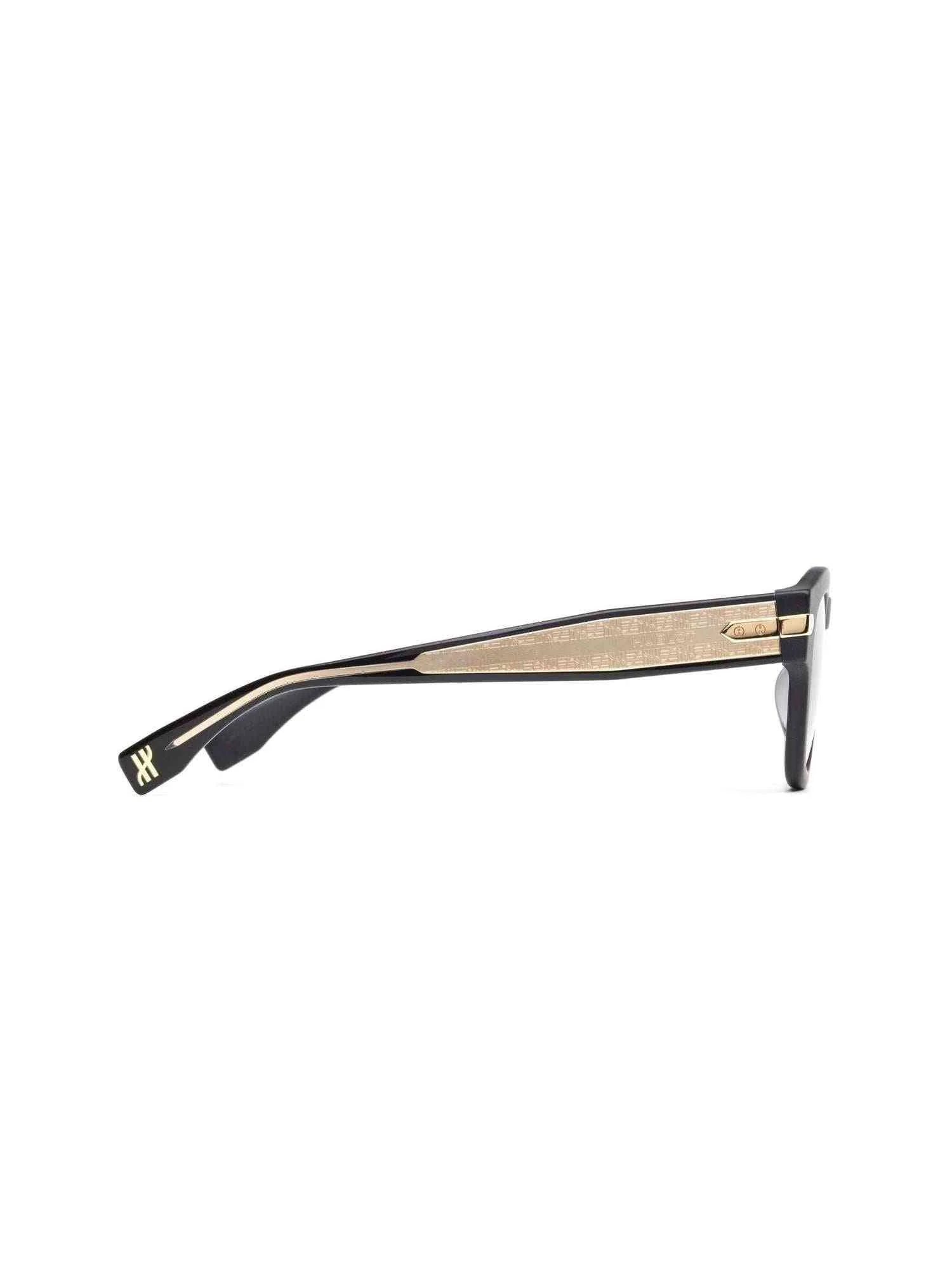 Black Matte Rounded Key Sunglasses with Green Lens - Image 3