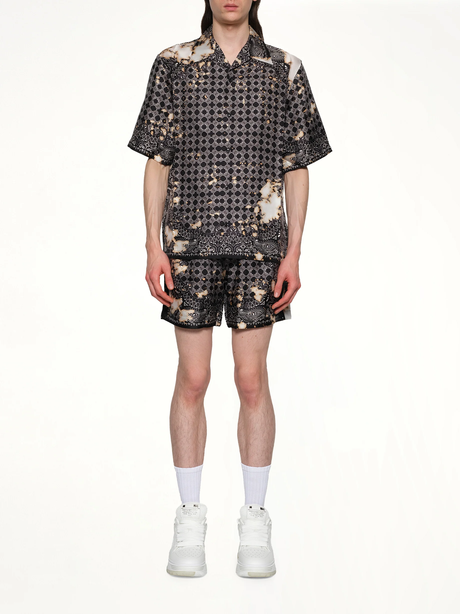 Bleach Bandana Bowling Shirt in Black - Image 7