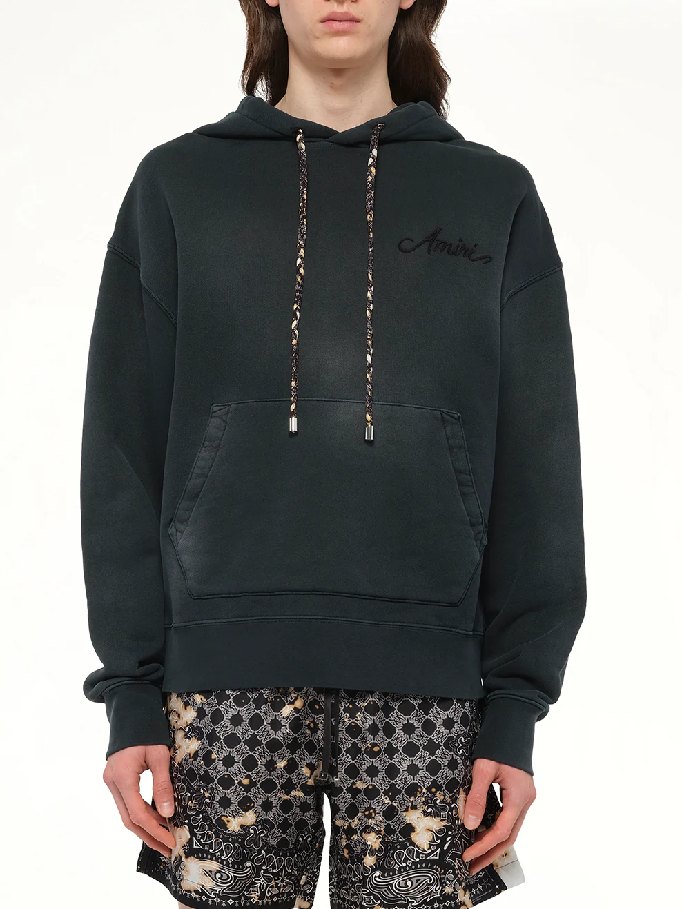 Bleach Bandana Hoodie in Black