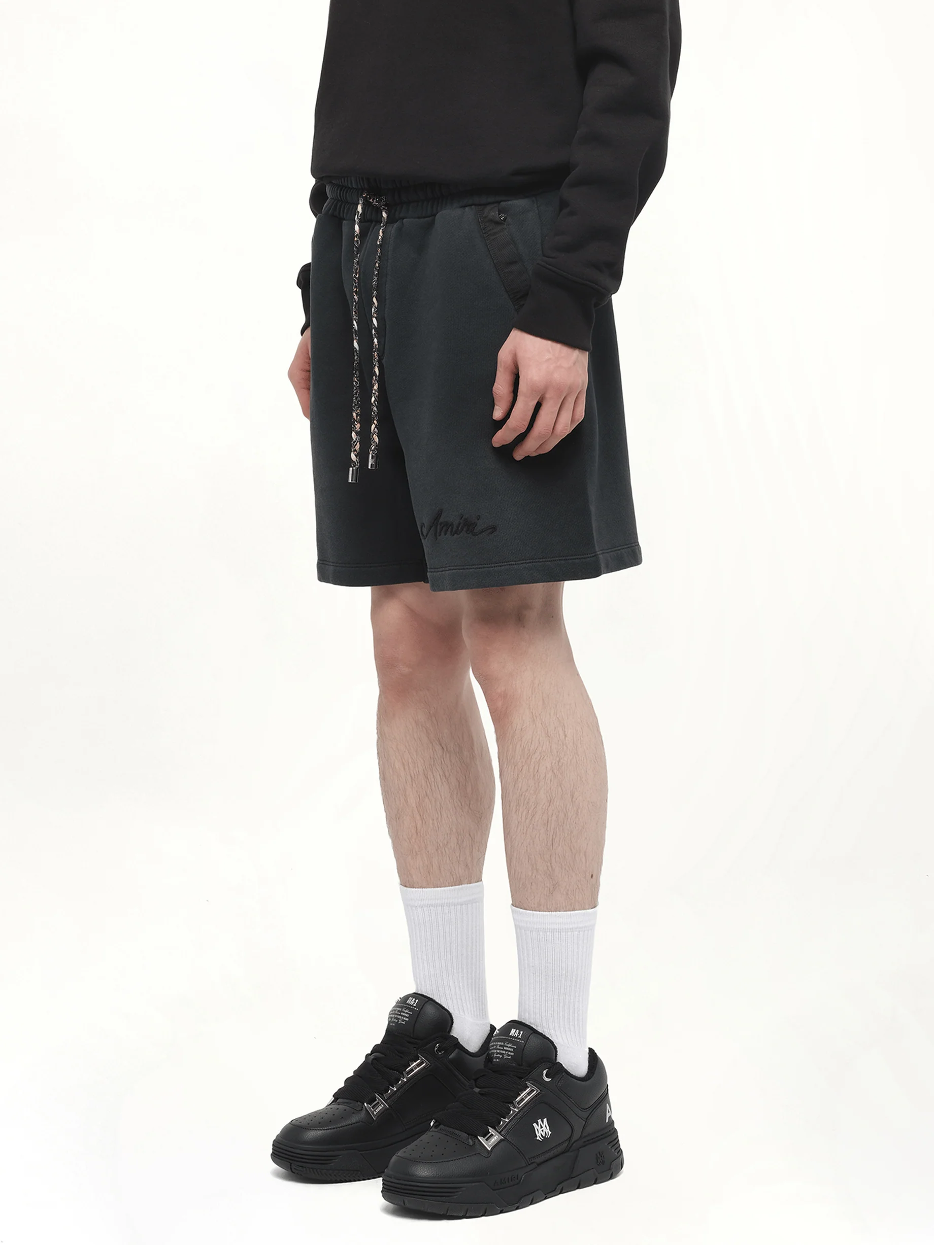 Bleach Bandana Shorts in Black - Image 5