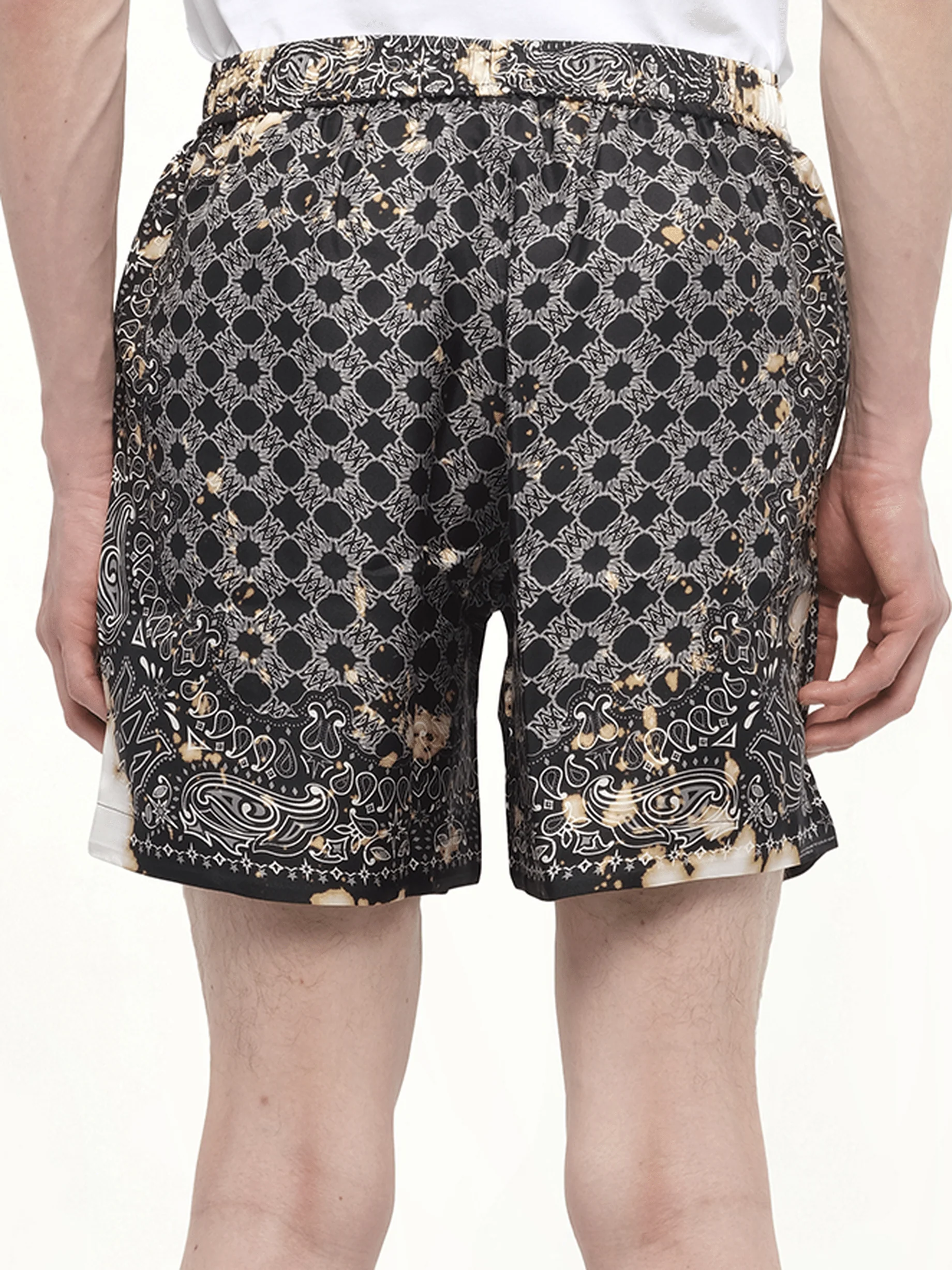 Bleach Bandana Silk Shorts in Black - Image 3