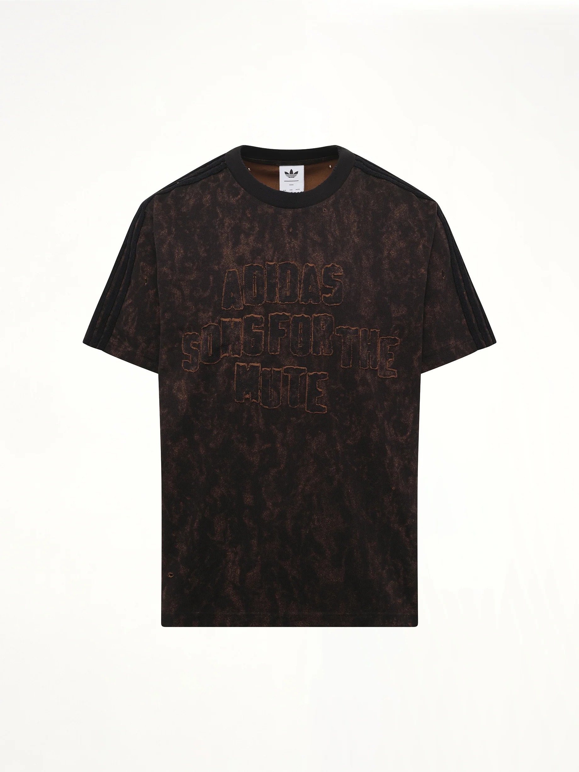 Bleaching Effect T-Shirt in Black/Wild Brown - Image 2