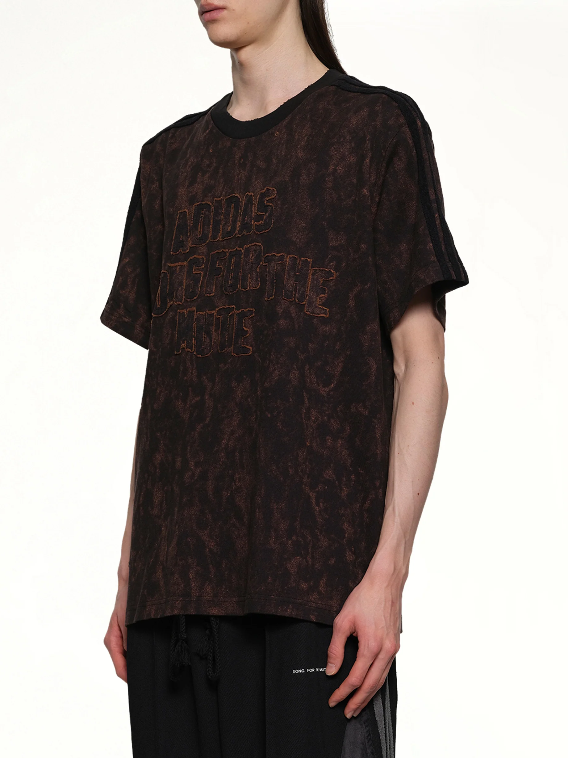Bleaching Effect T-Shirt in Black/Wild Brown - Image 3