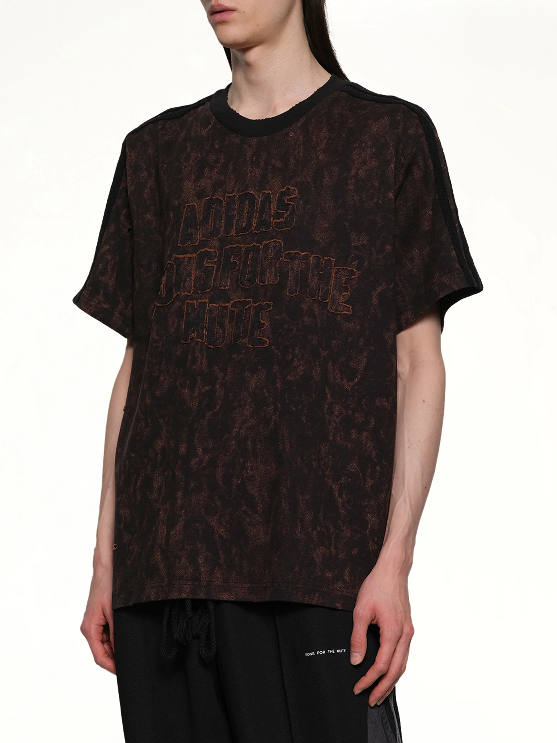 Bleaching Effect T-Shirt in Black/Wild Brown - Image 6