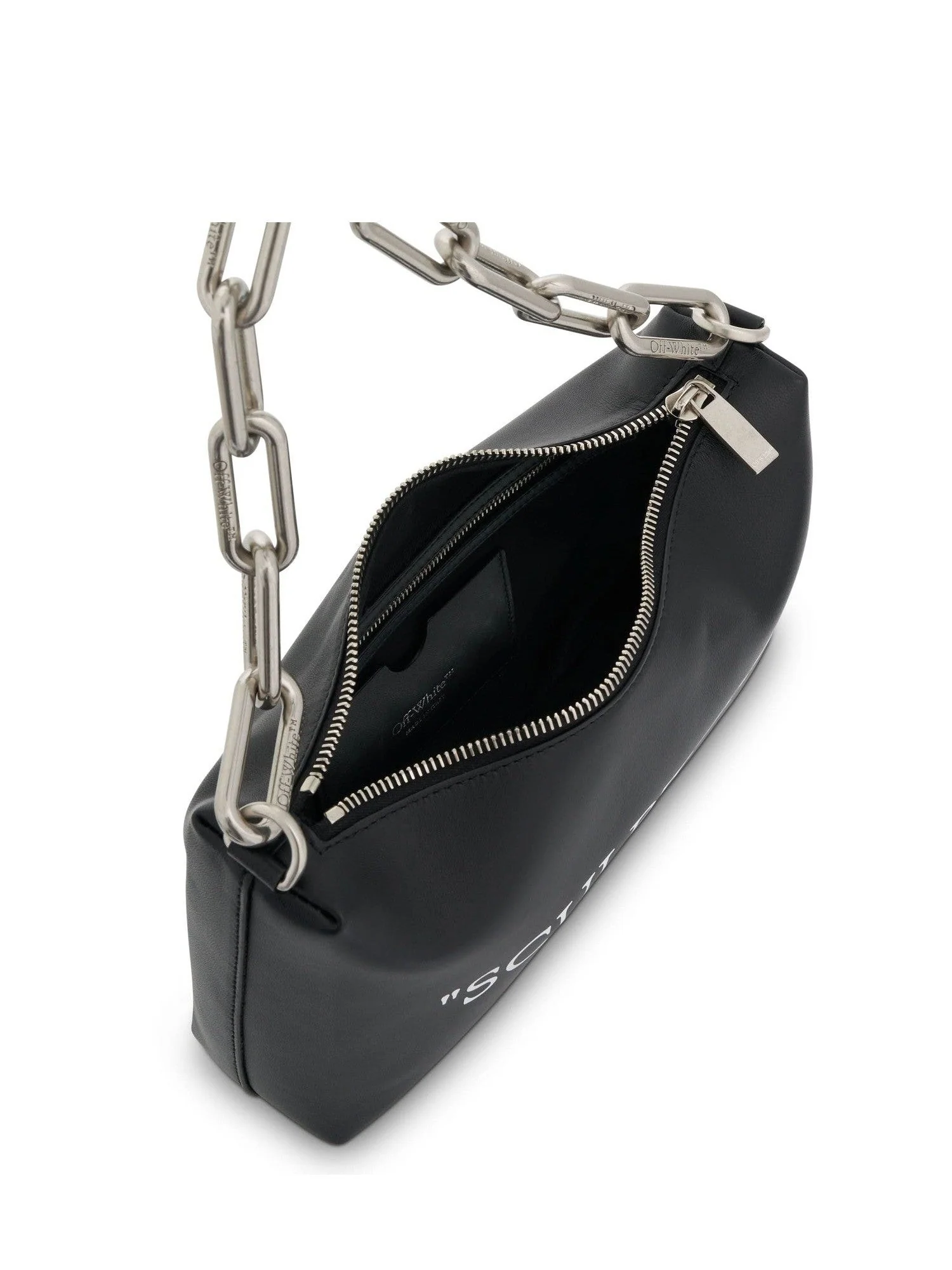 Block Pouch Quote Bag in Black/Silver - Image 4