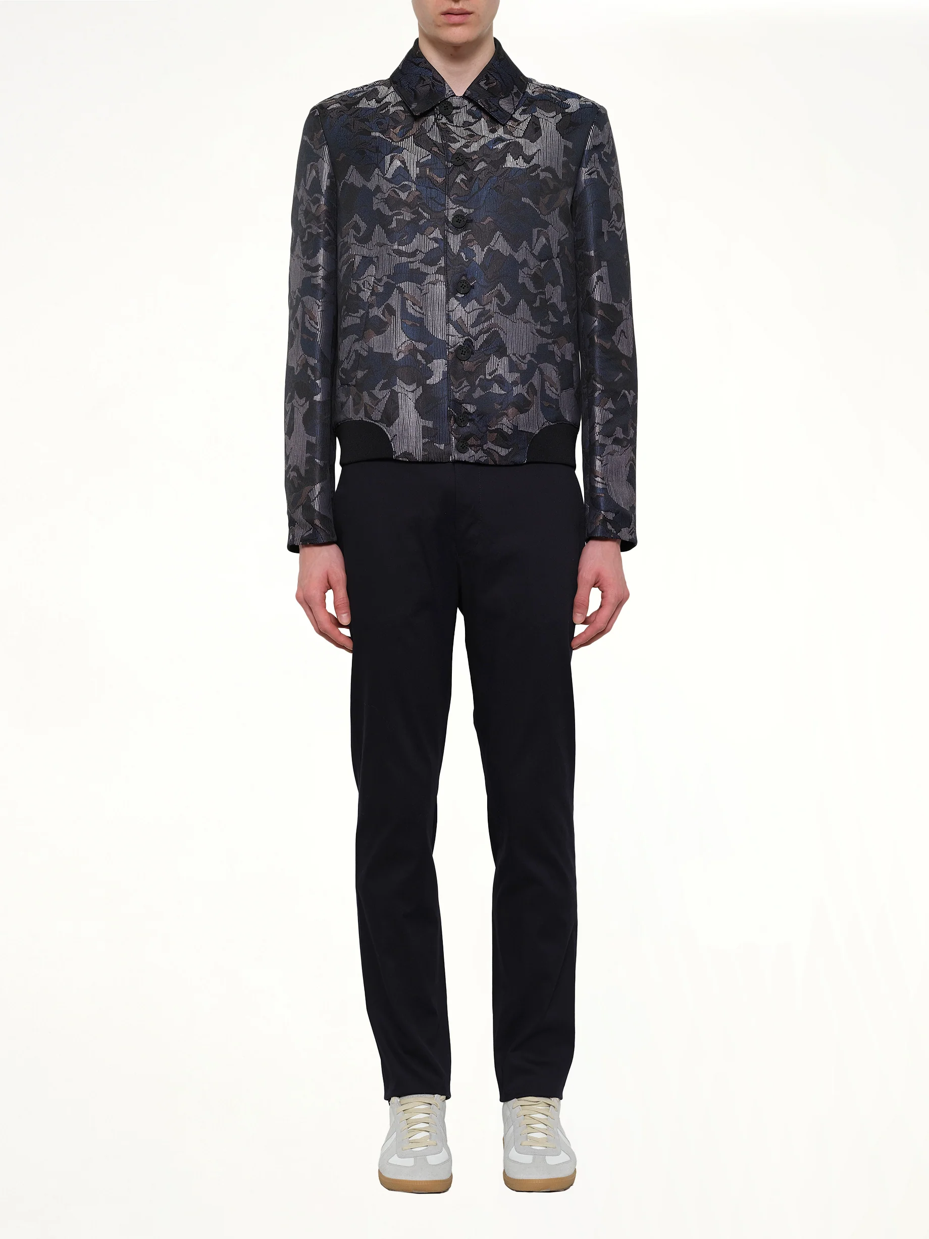 Jacquard Bomber Jacket in Blue - Image 2