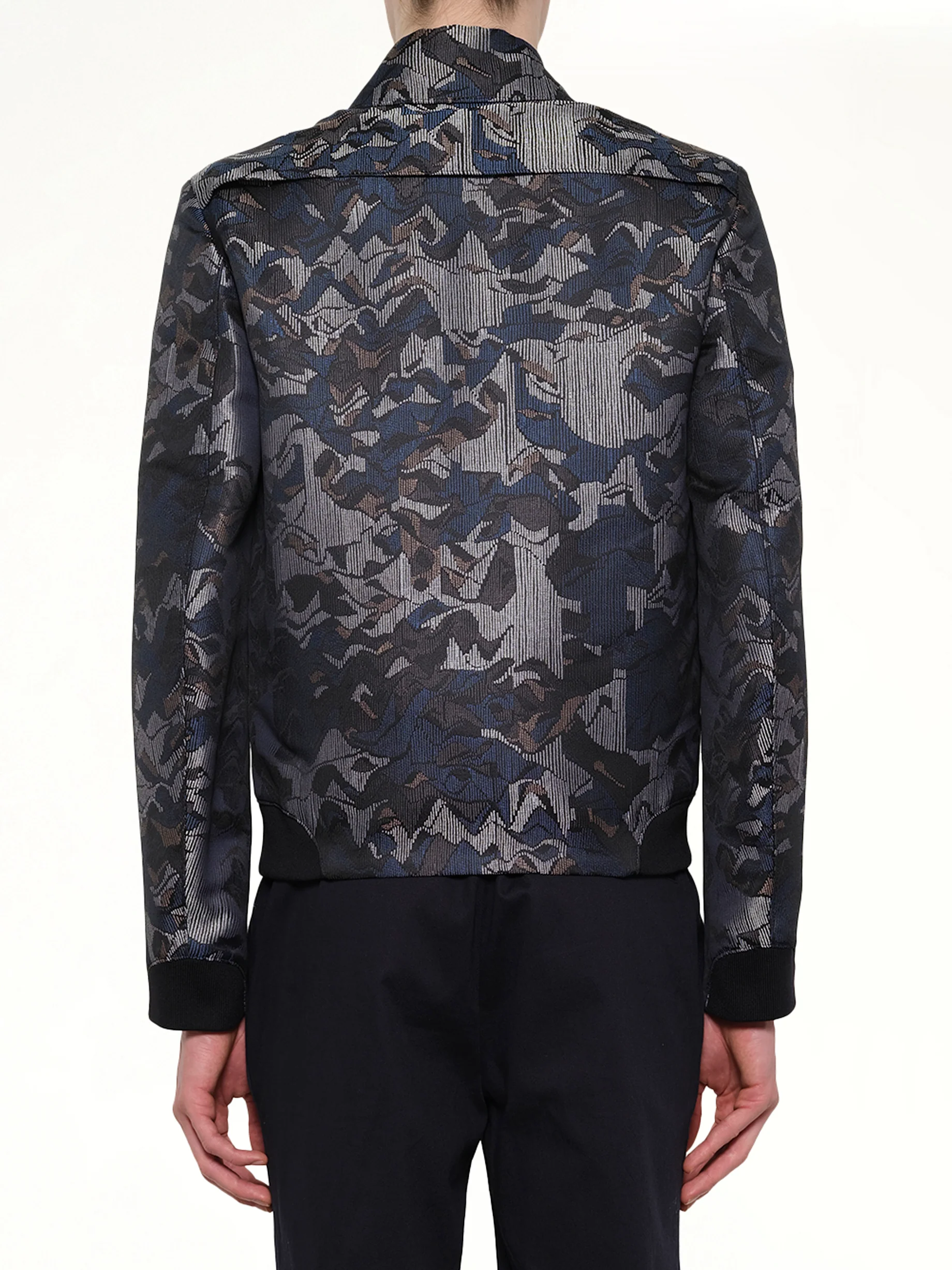 Jacquard Bomber Jacket in Blue - Image 3