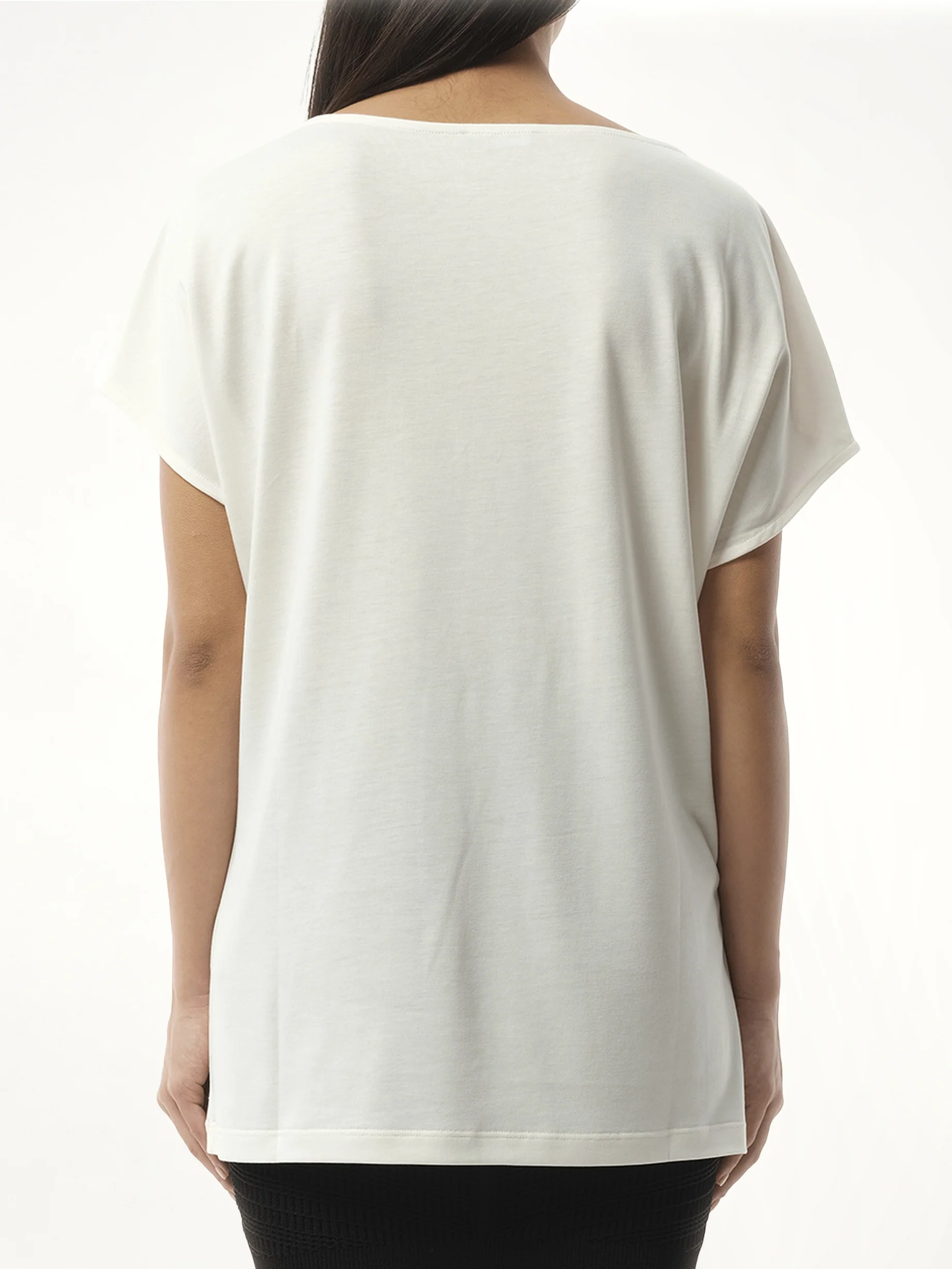 Boatneck Balmain Eye Print Top in White - Image 6