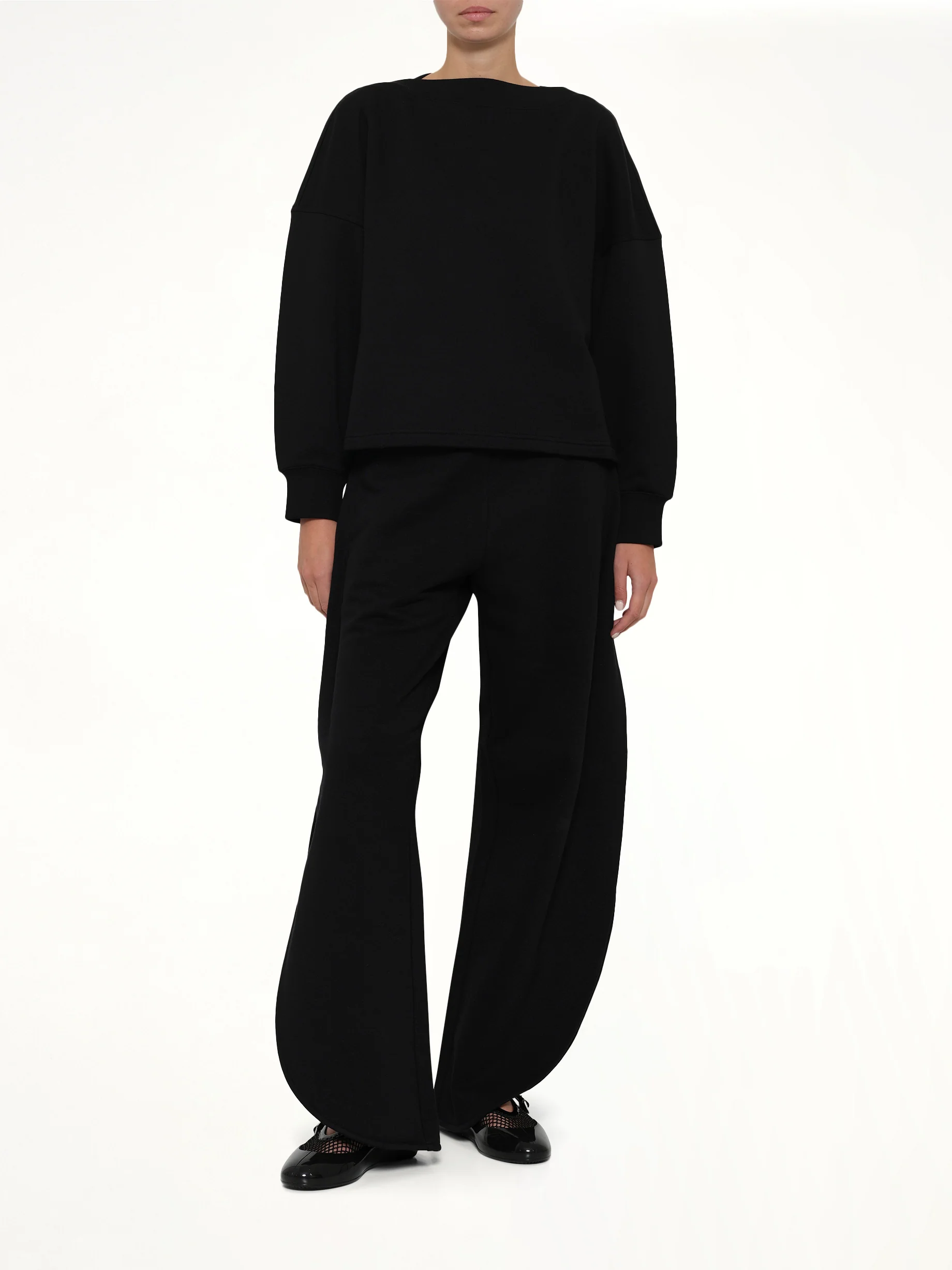 Boatneck Sweatshirt in Black - Image 4