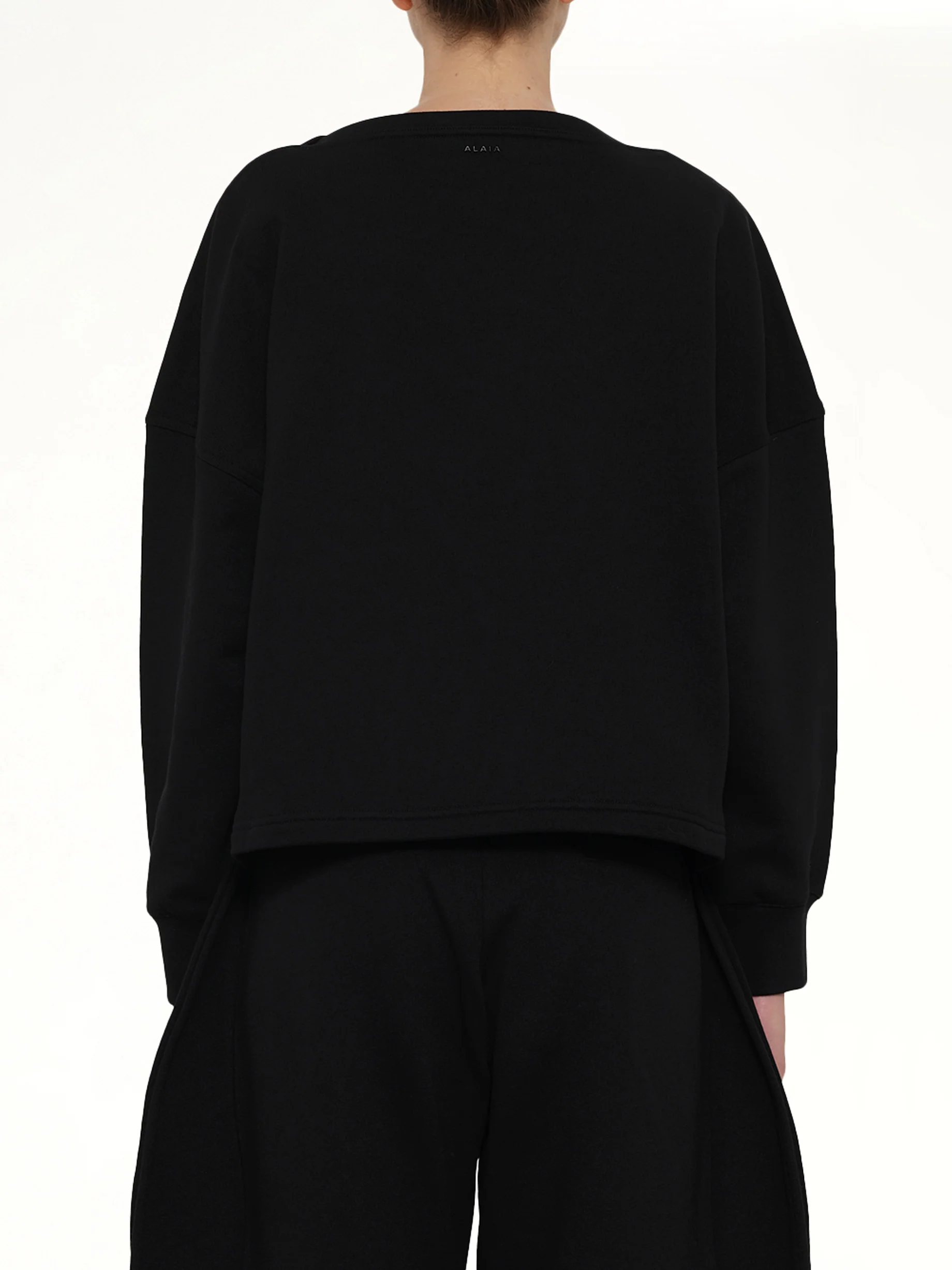 Boatneck Sweatshirt in Black - Image 5