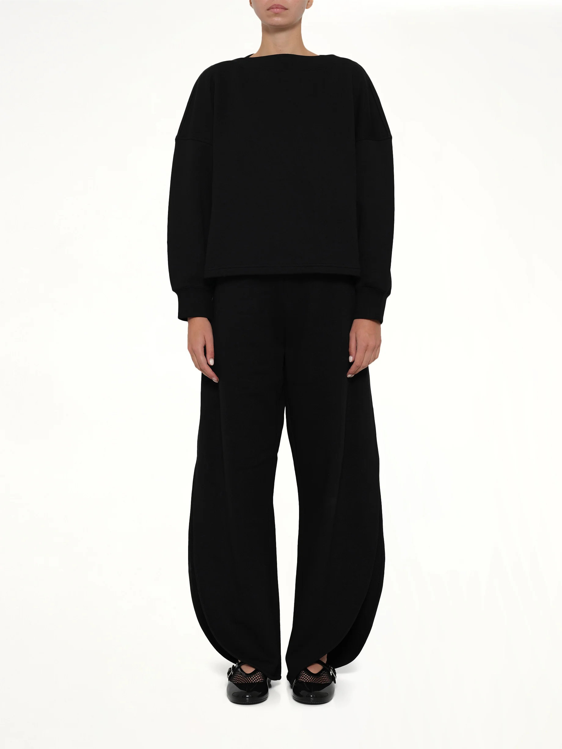Boatneck Sweatshirt in Black - Image 7