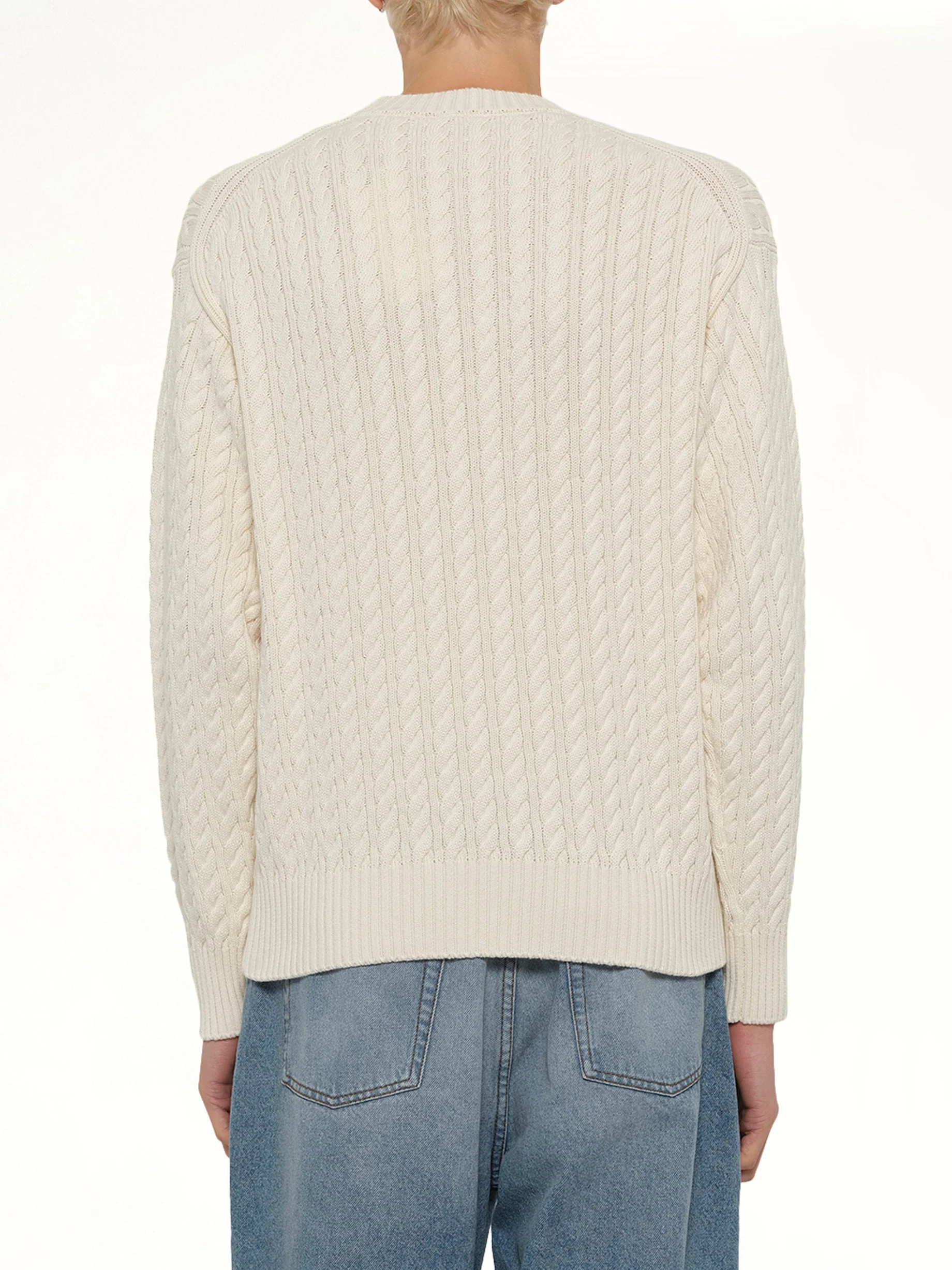 Boke Flower Cable Knit Jumper in Ecru - Image 5