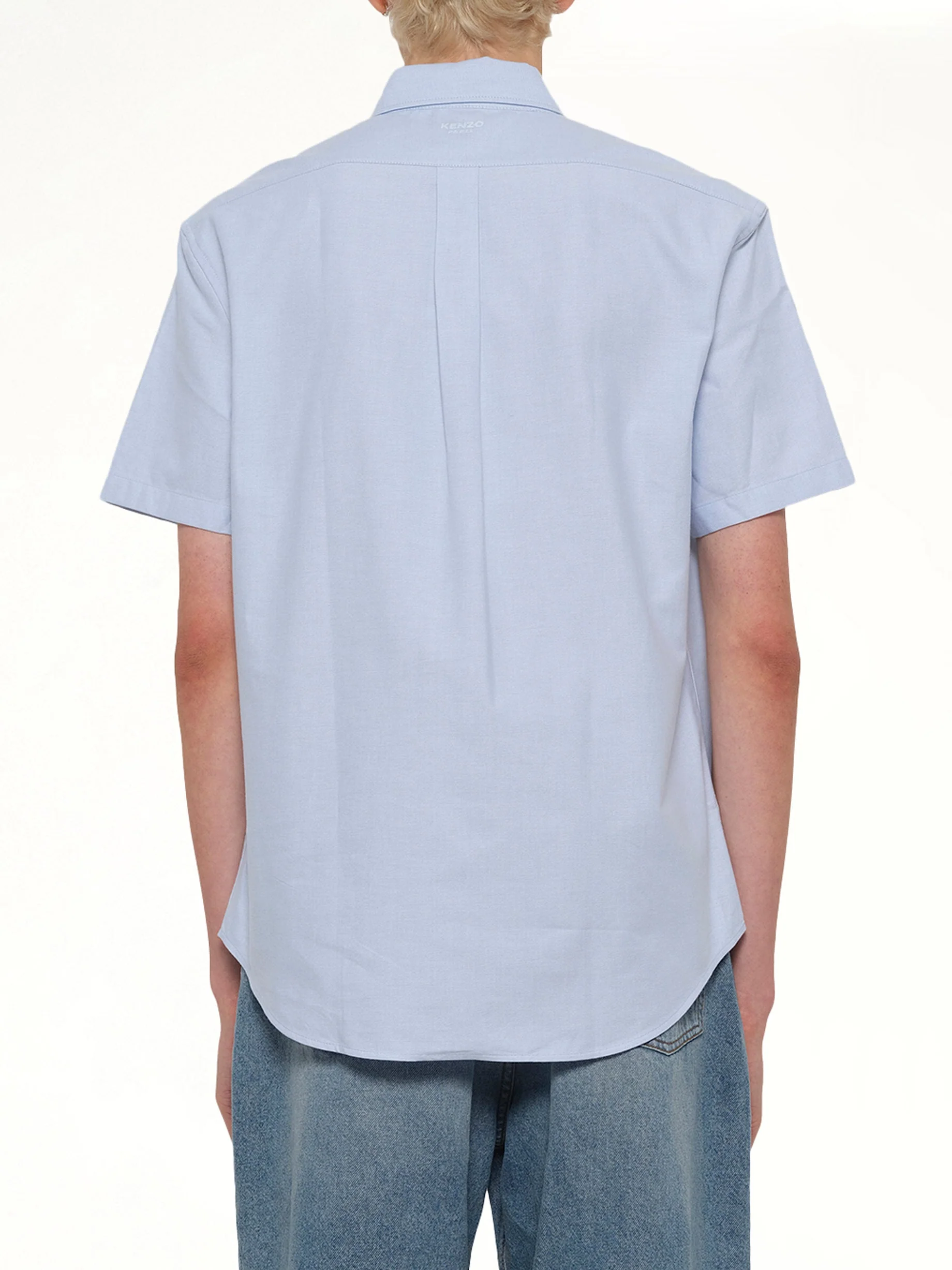 Boke Flower Crest Short Sleeve Shirt in Light Blue - Image 5