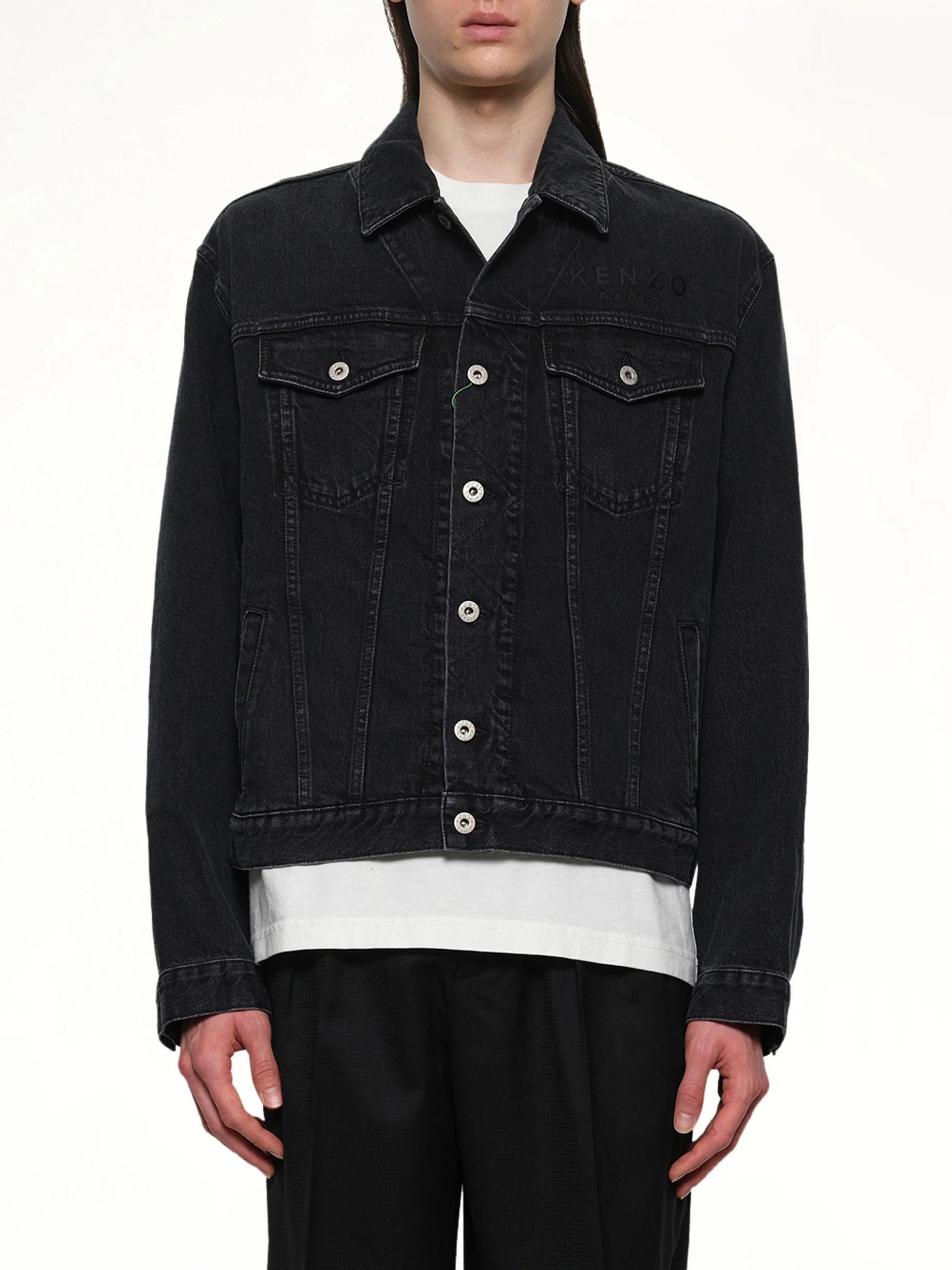 Boke Flower Trucker Jacket in Black