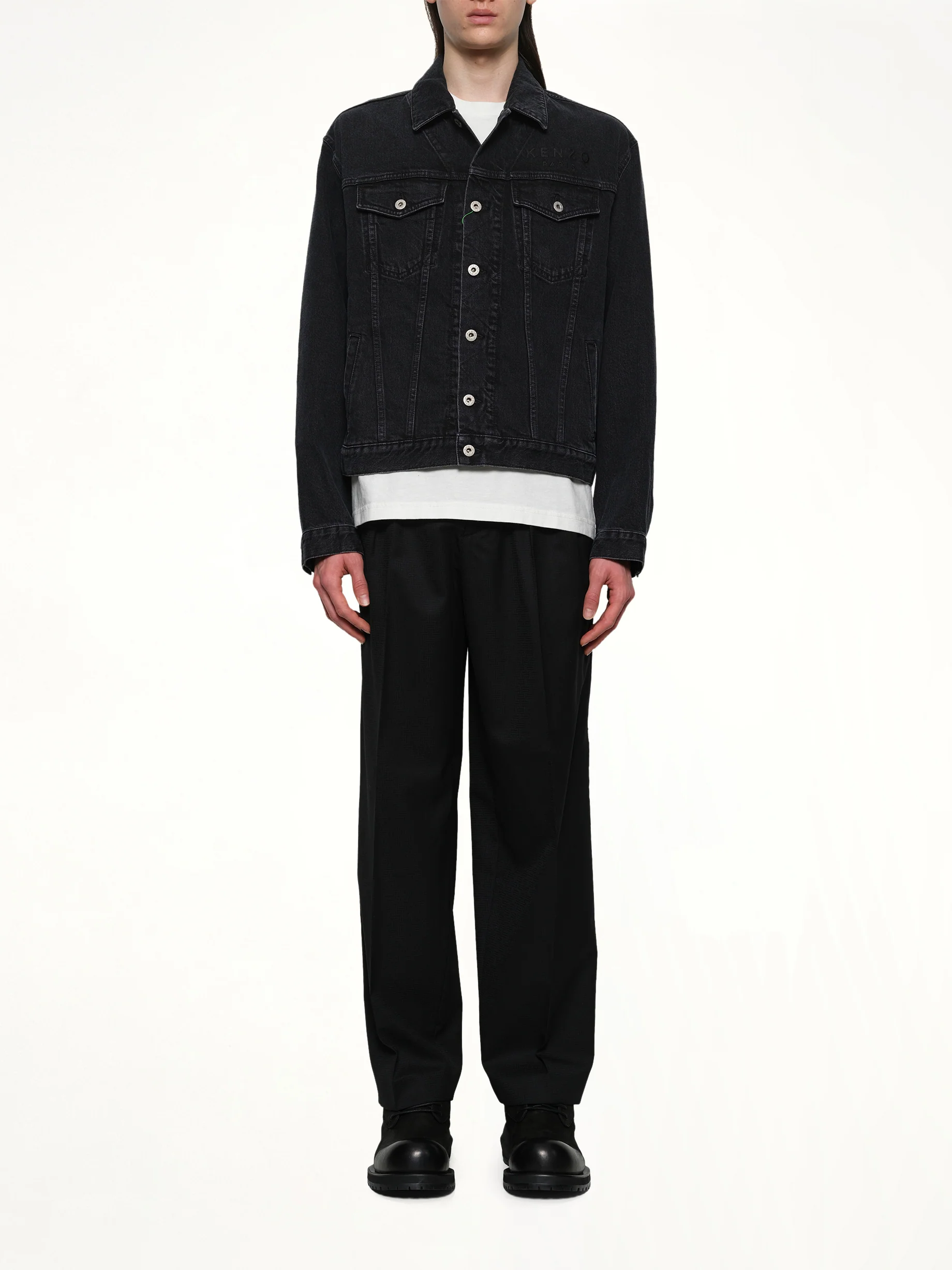 Boke Flower Trucker Jacket in Black - Image 7