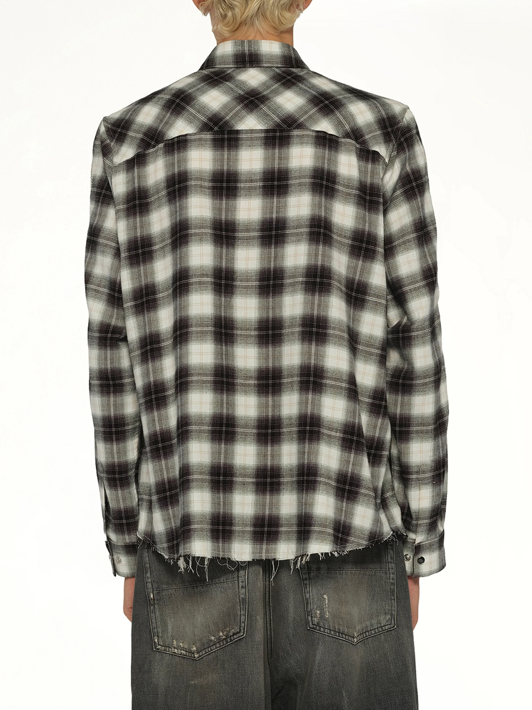 Bones Flannel Overshirt in Black - Image 5