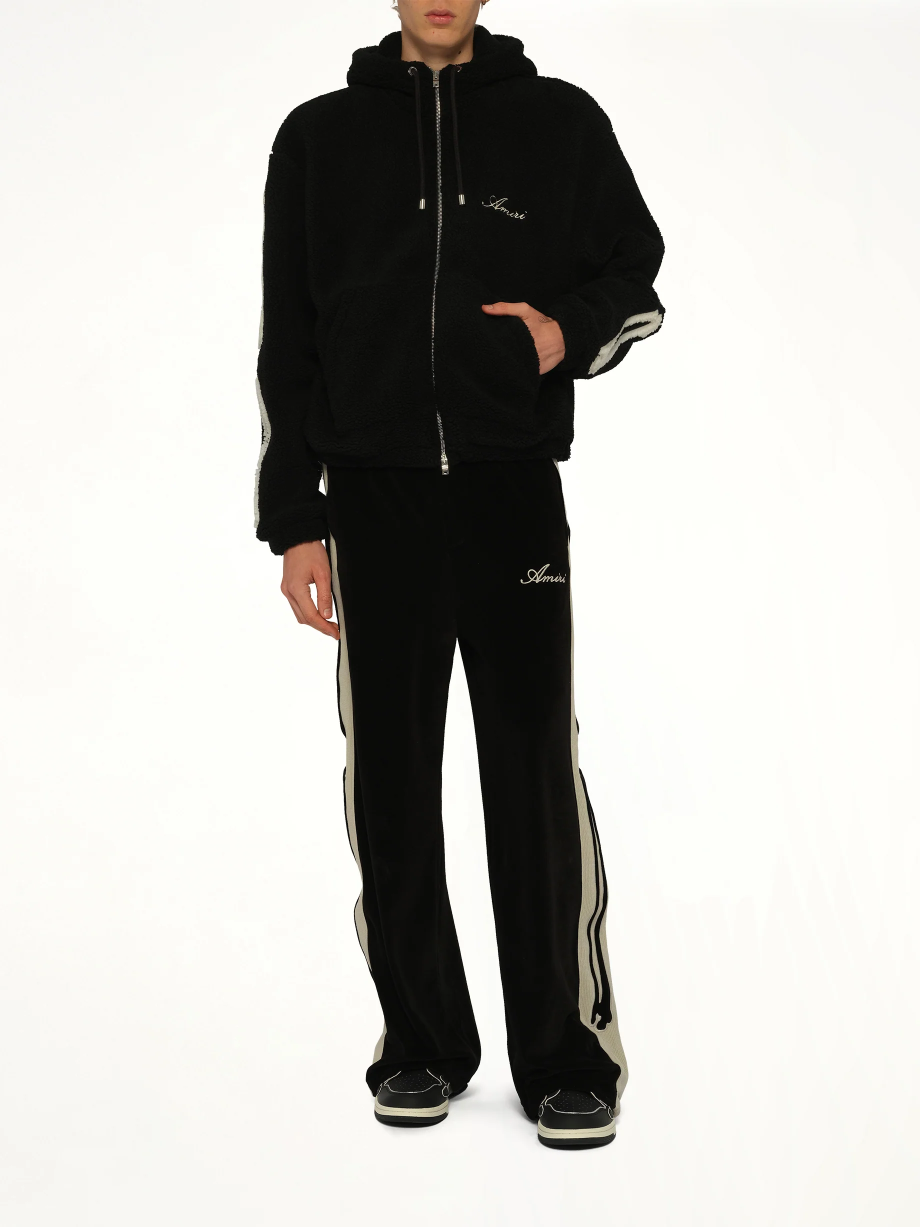 Bones Fleece Zip Hoodie in Black - Image 4