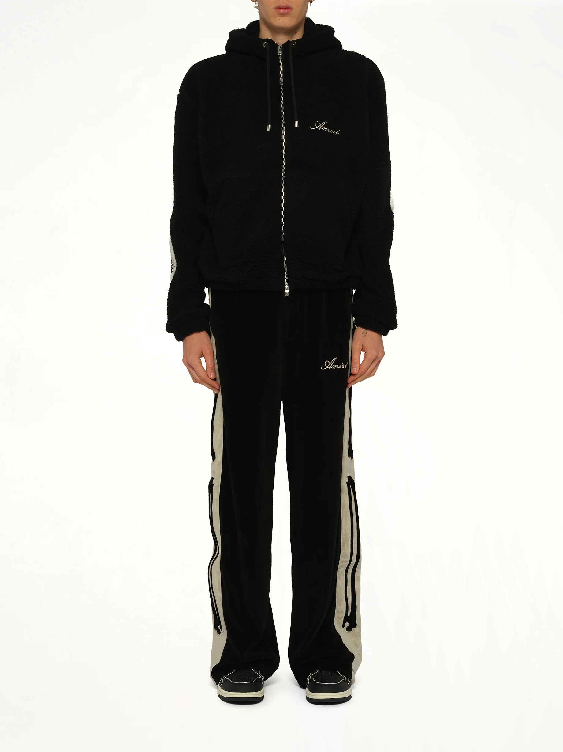 Bones Fleece Zip Hoodie in Black - Image 7