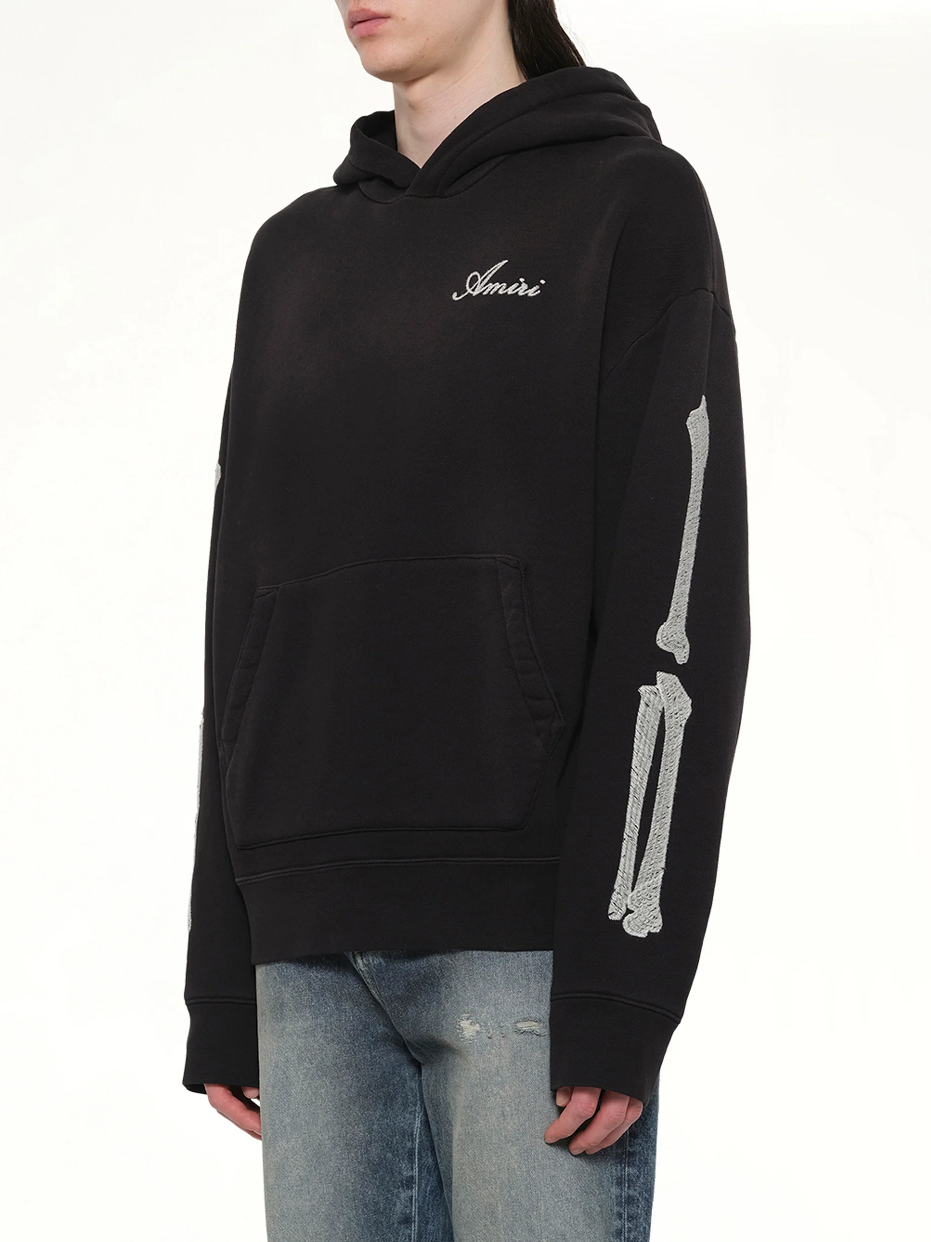 Bones Oversized Hoodie in Black - Image 3