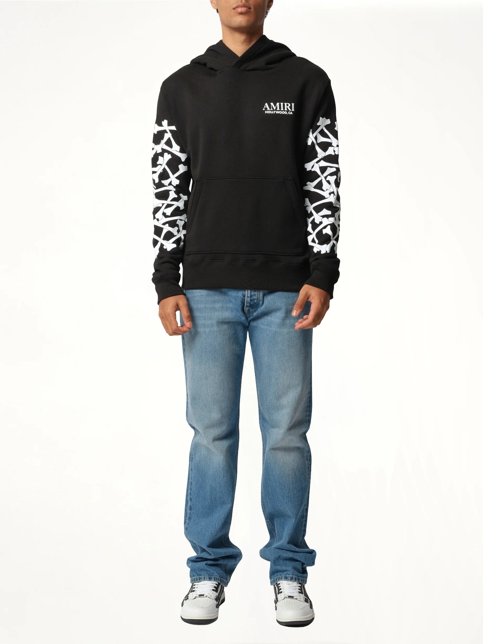 Bones Stacked Hoodie in Black - Image 4