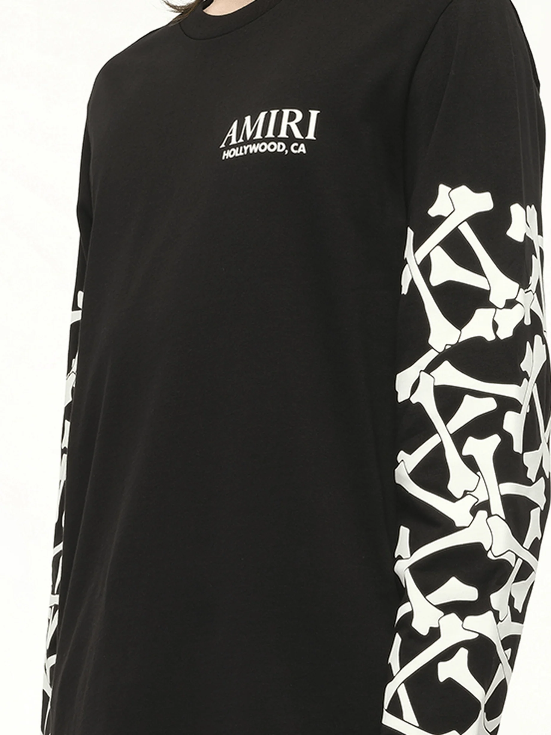 Bones Stacked L/S T-Shirt in Black - Image 3