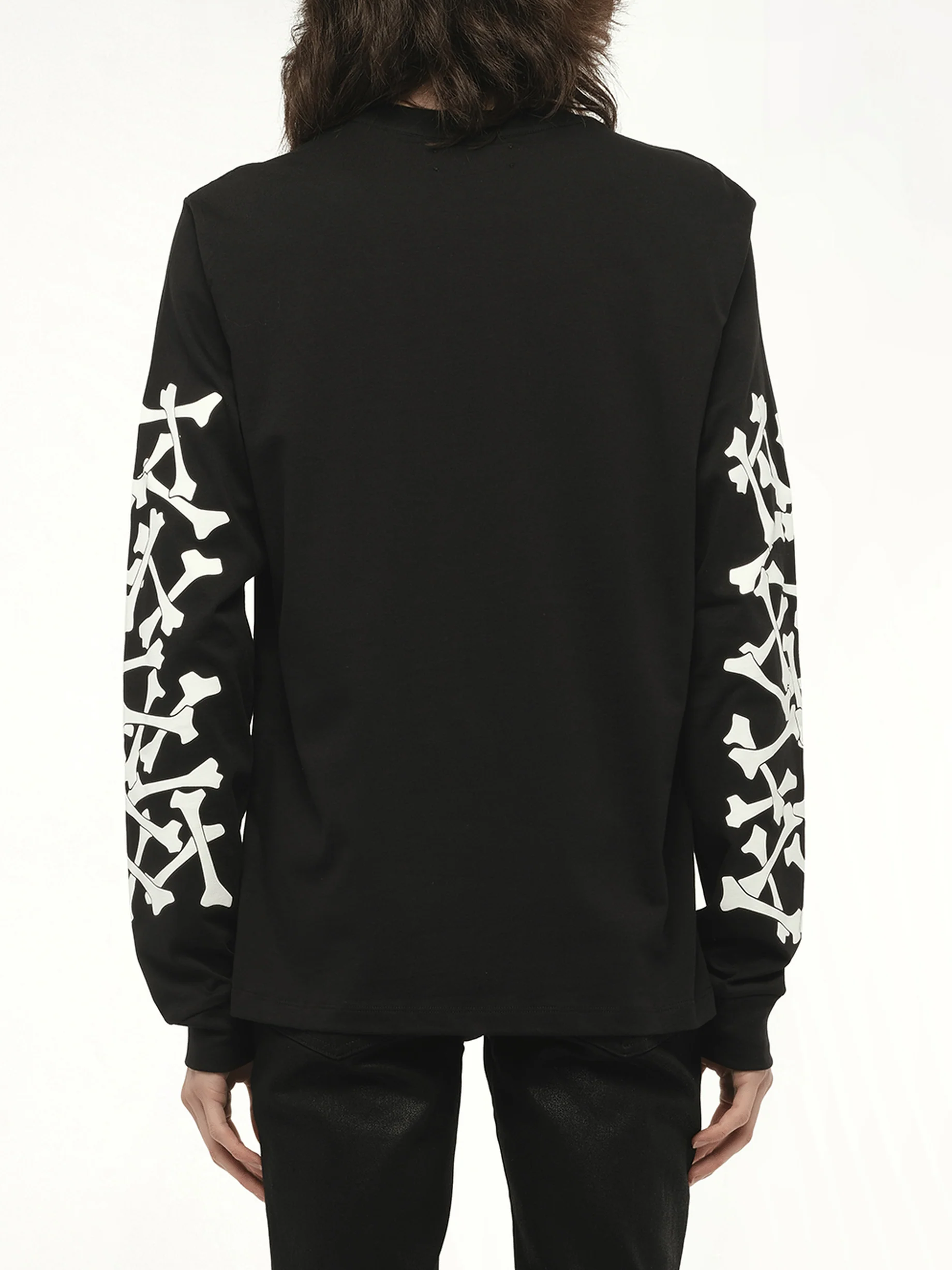 Bones Stacked L/S T-Shirt in Black - Image 6