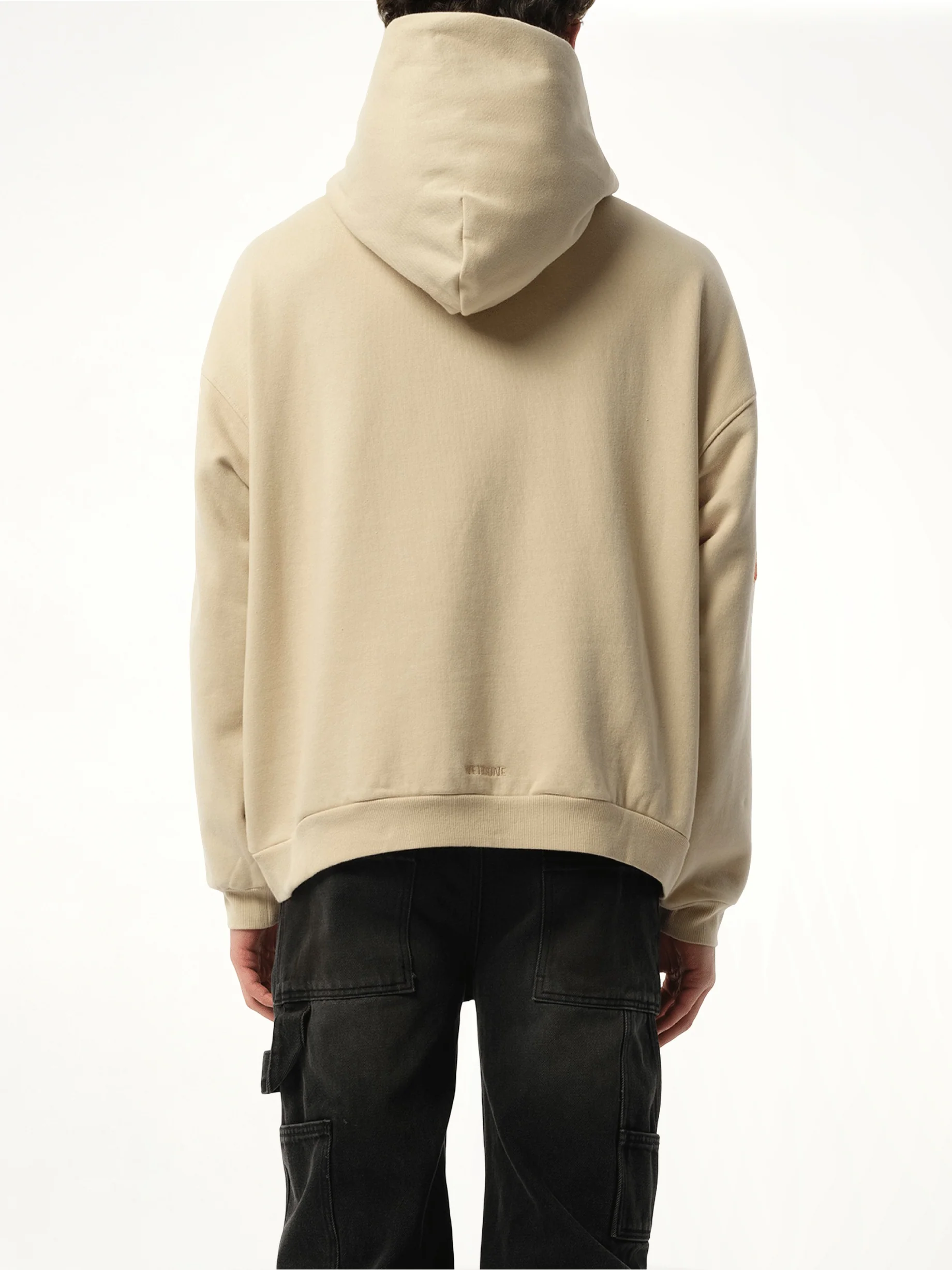 Boucle Letter Logo Hoodie in Beige - Image 6