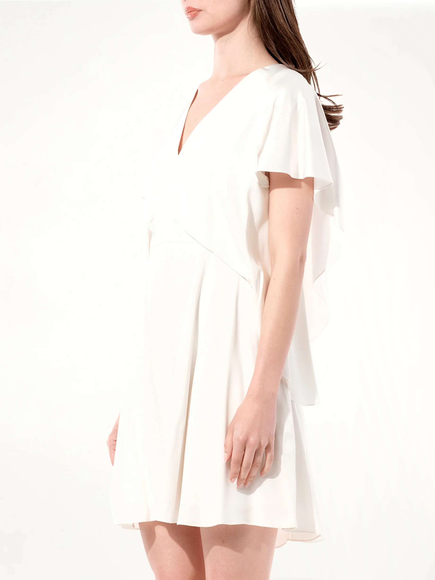 Breezy Romantic Short Sleeve Dress in White - Image 5