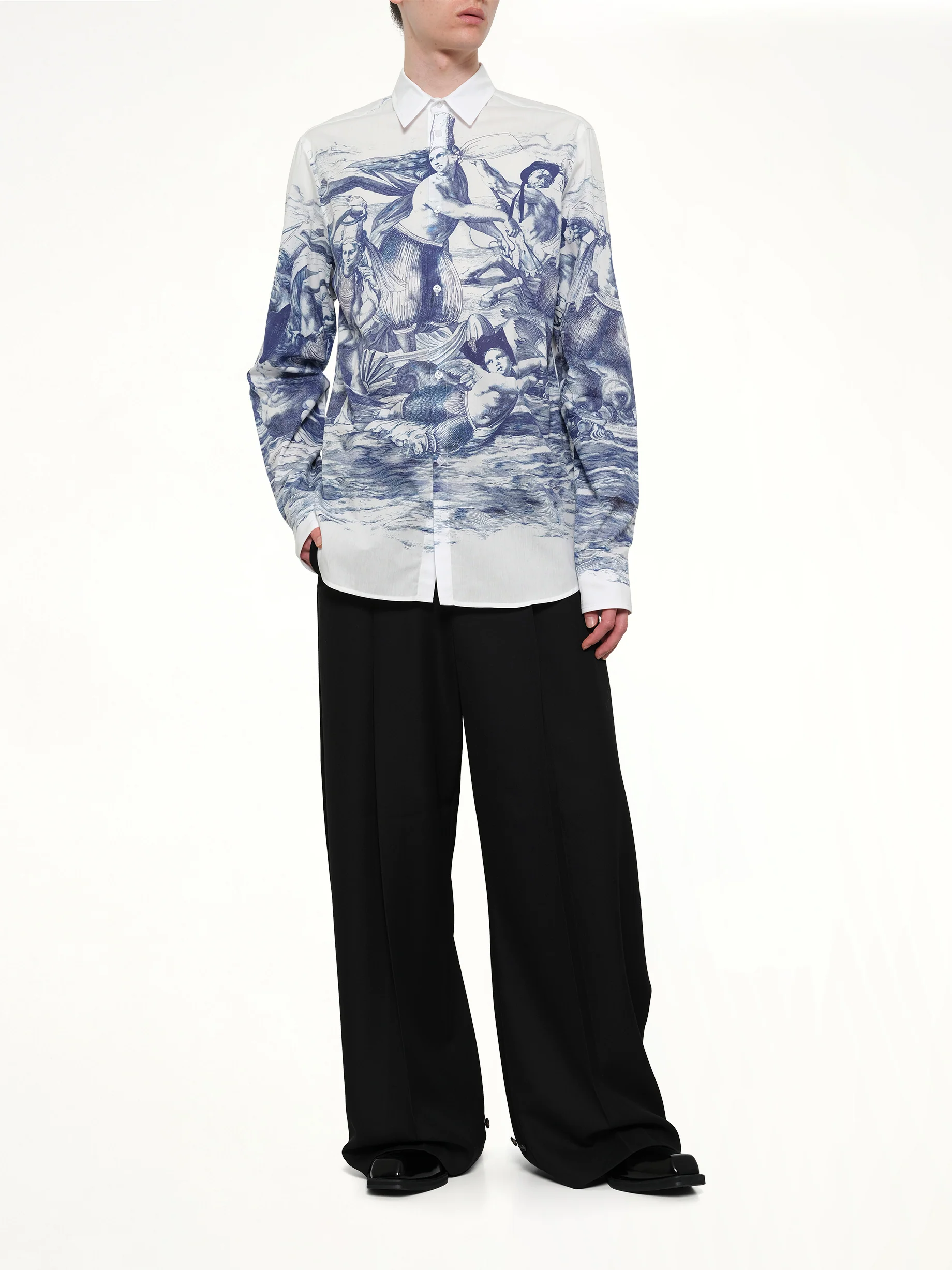 Breizh print Long Sleeve Shirt in Blue - Image 4