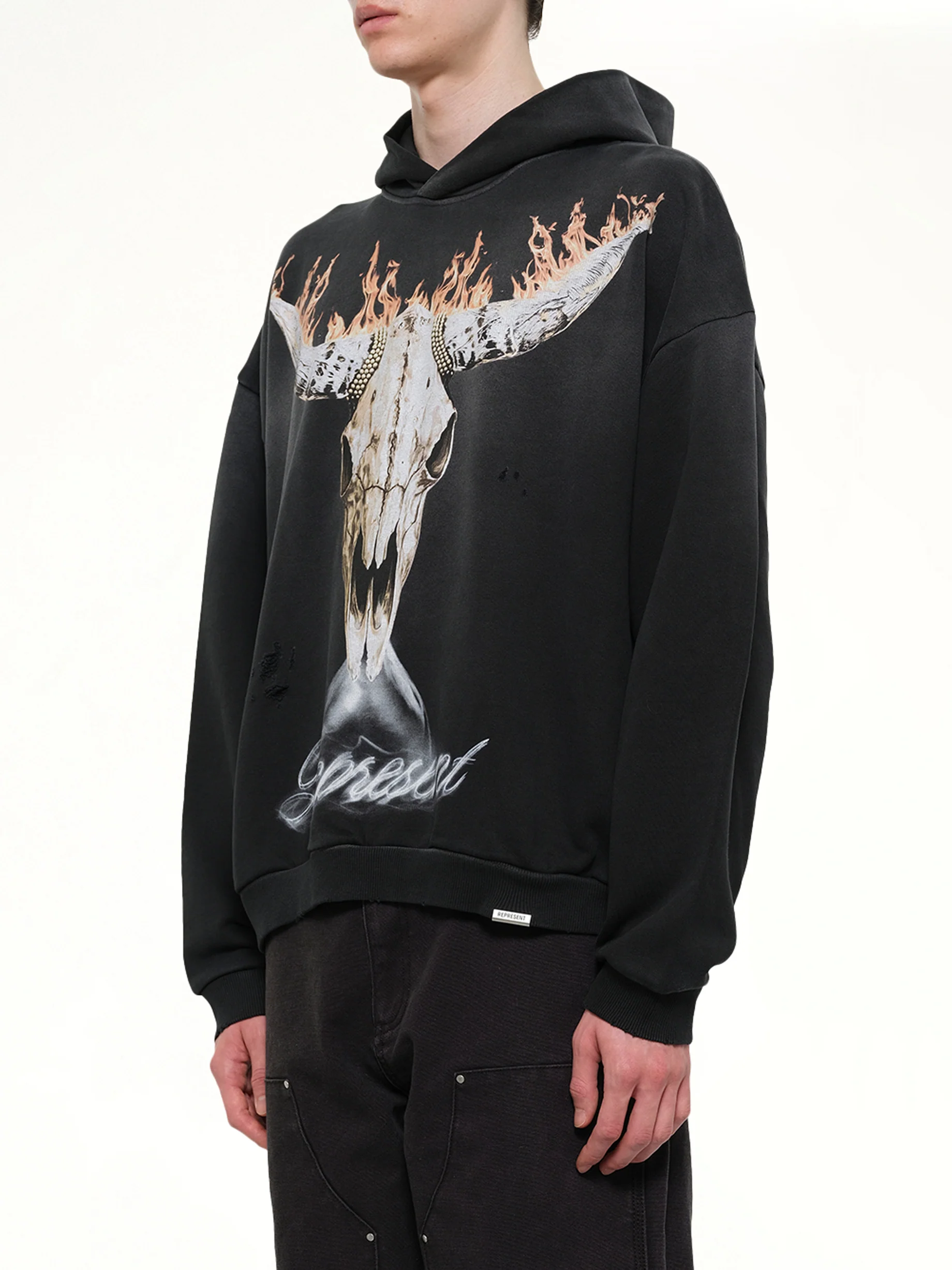 British Cowboys Hoodie in Stained Black - Image 3