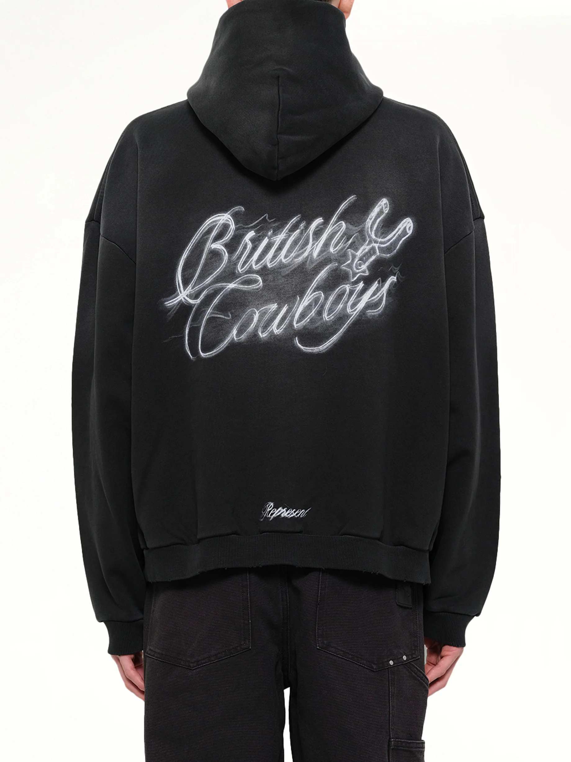 British Cowboys Hoodie in Stained Black - Image 5