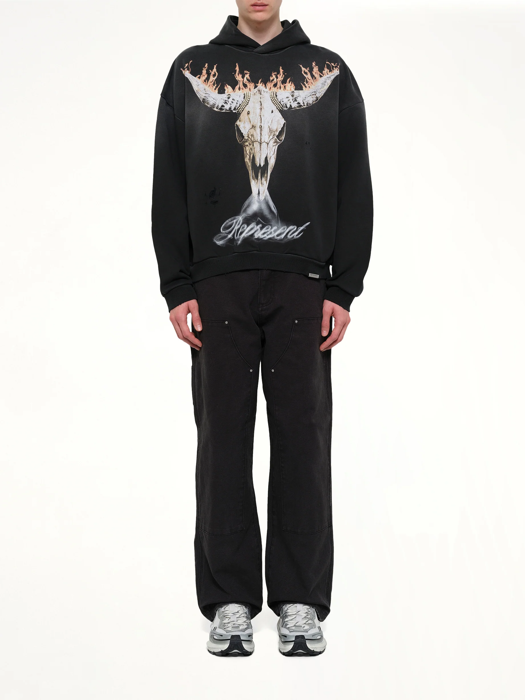 British Cowboys Hoodie in Stained Black - Image 7