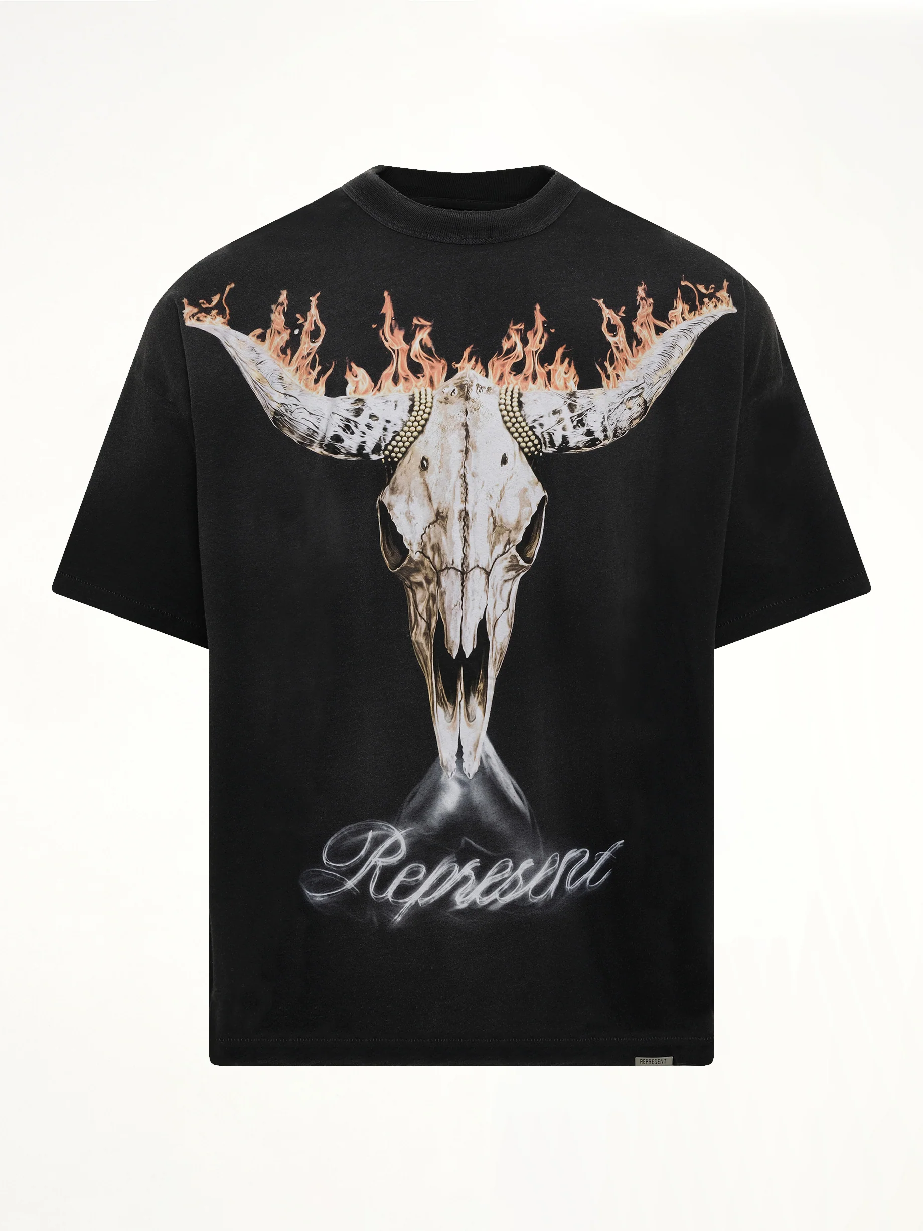 British Cowboys T-Shirt in Stained Black - Image 2