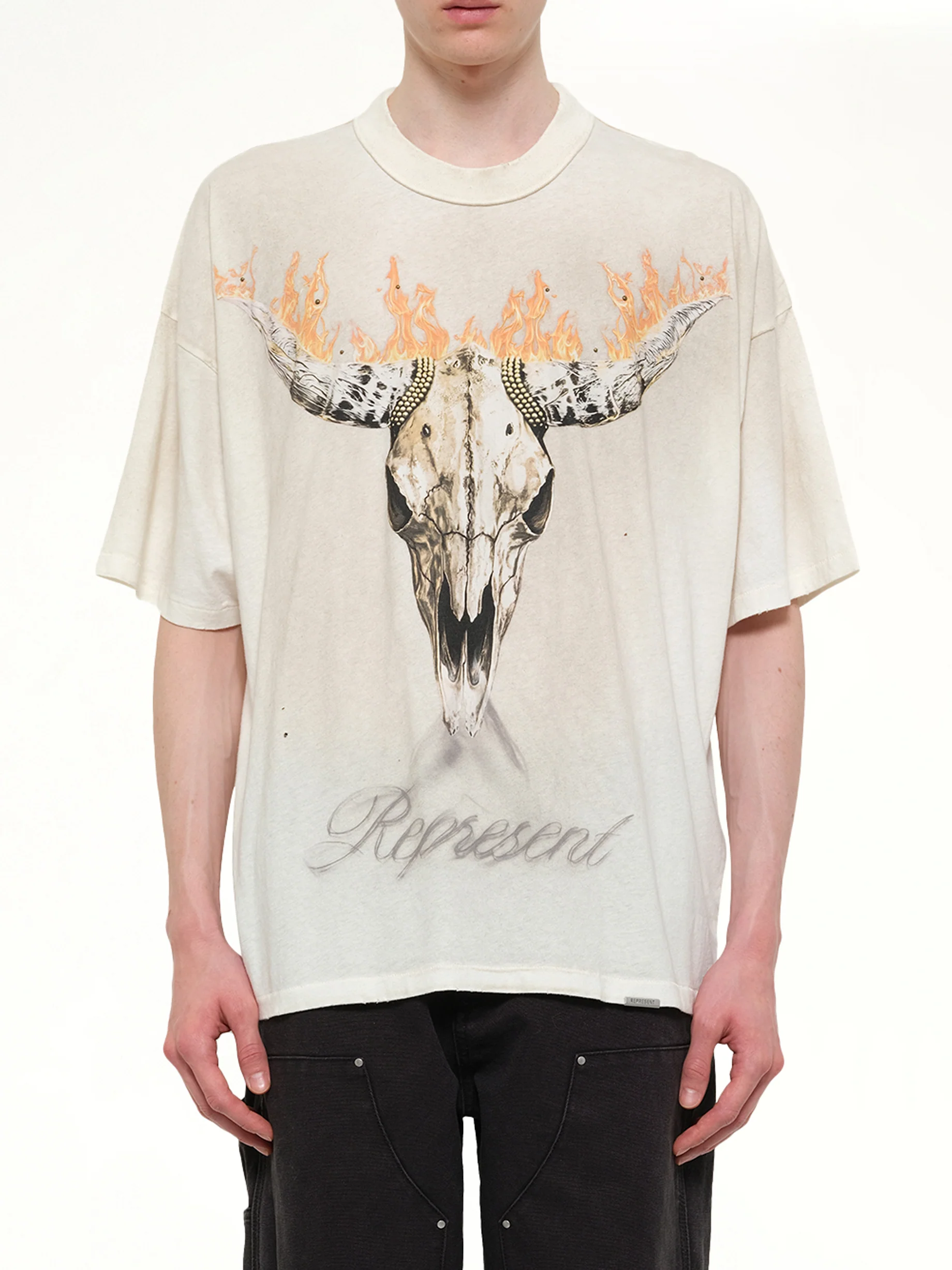 British Cowboys T-Shirt in Washed Ecru